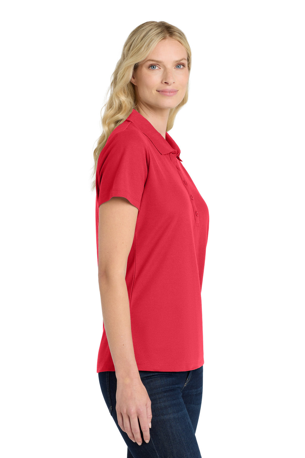 Port Authority Women's SuperPro React Polo. LK810 - Rich Red - side