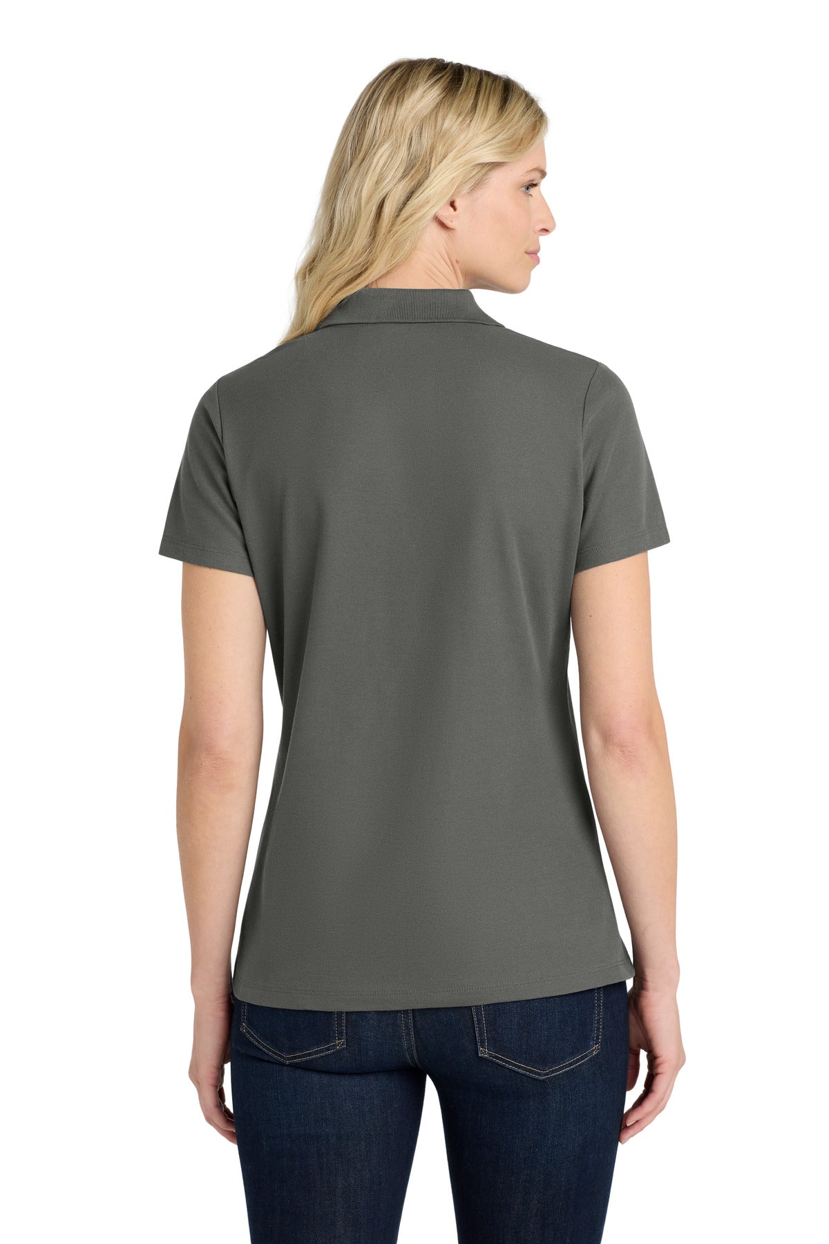 Port Authority Women's SuperPro React Polo. LK810 - Storm Grey - back