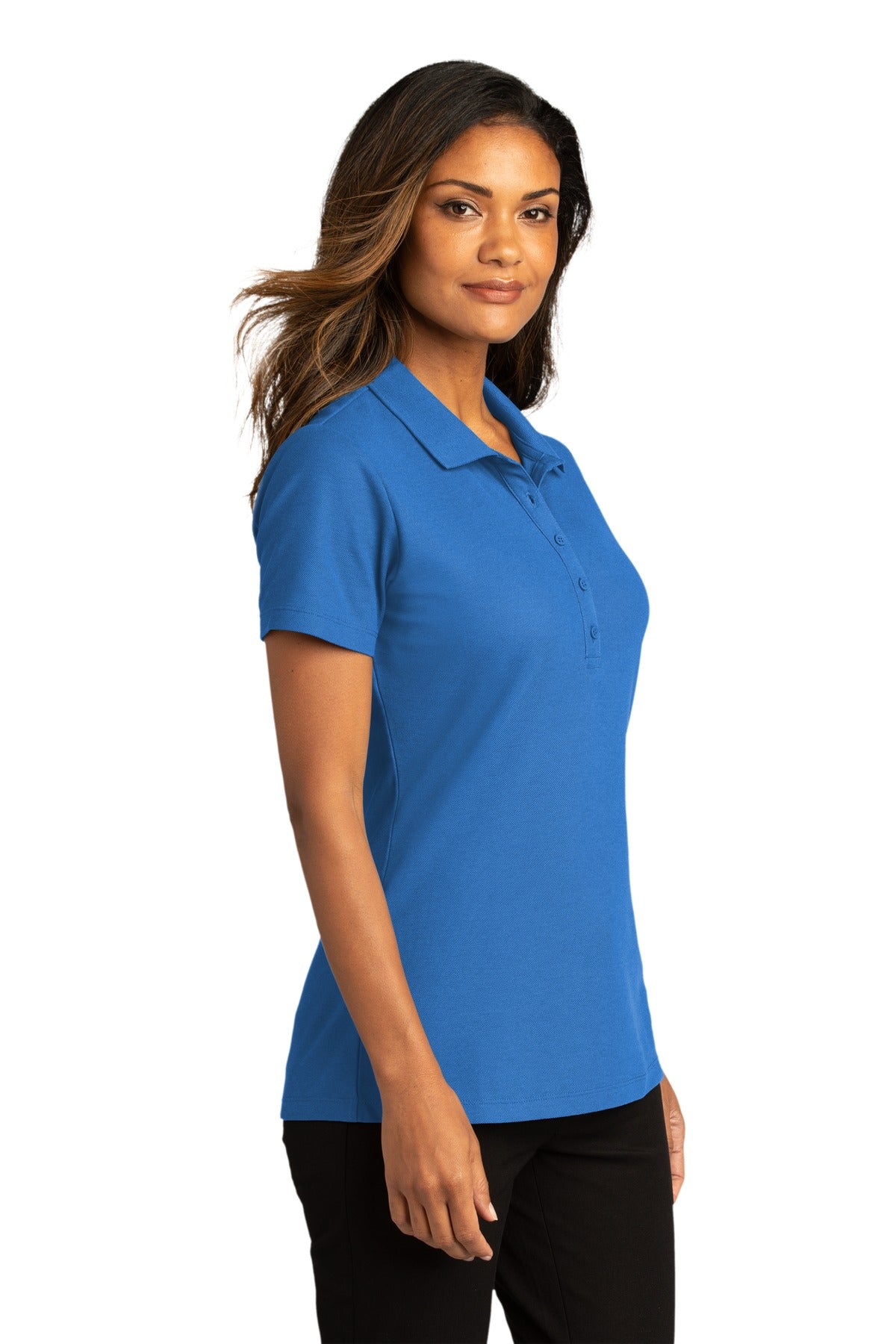 Port Authority Women's SuperPro React Polo. LK810 - Strong Blue - three_q
