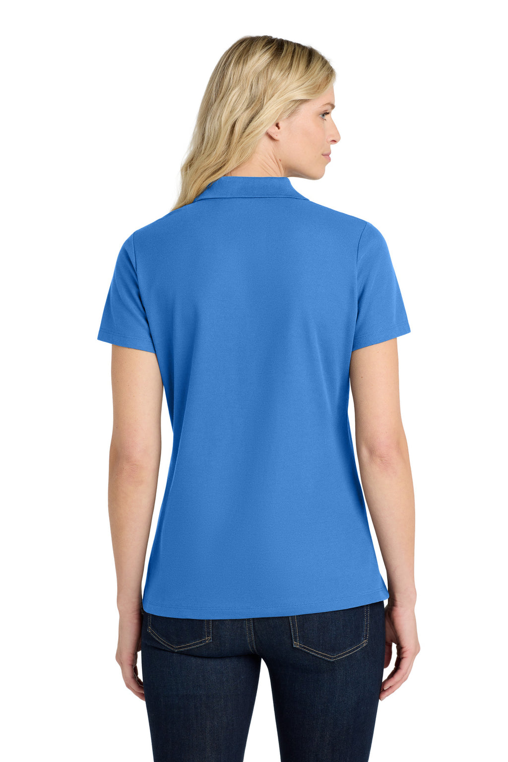 Port Authority Women's SuperPro React Polo. LK810 - Strong Blue - back