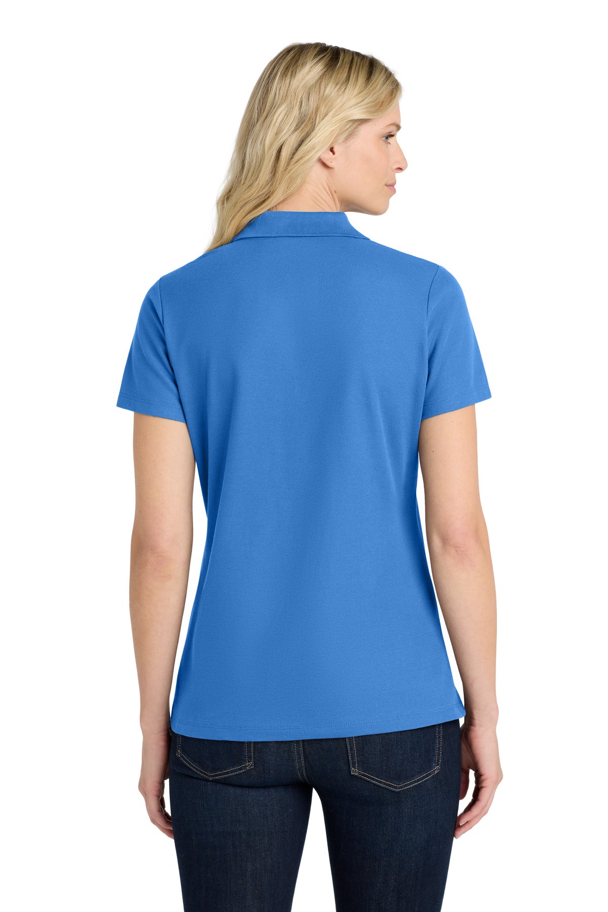 Port Authority Women's SuperPro React Polo. LK810 - Strong Blue - back