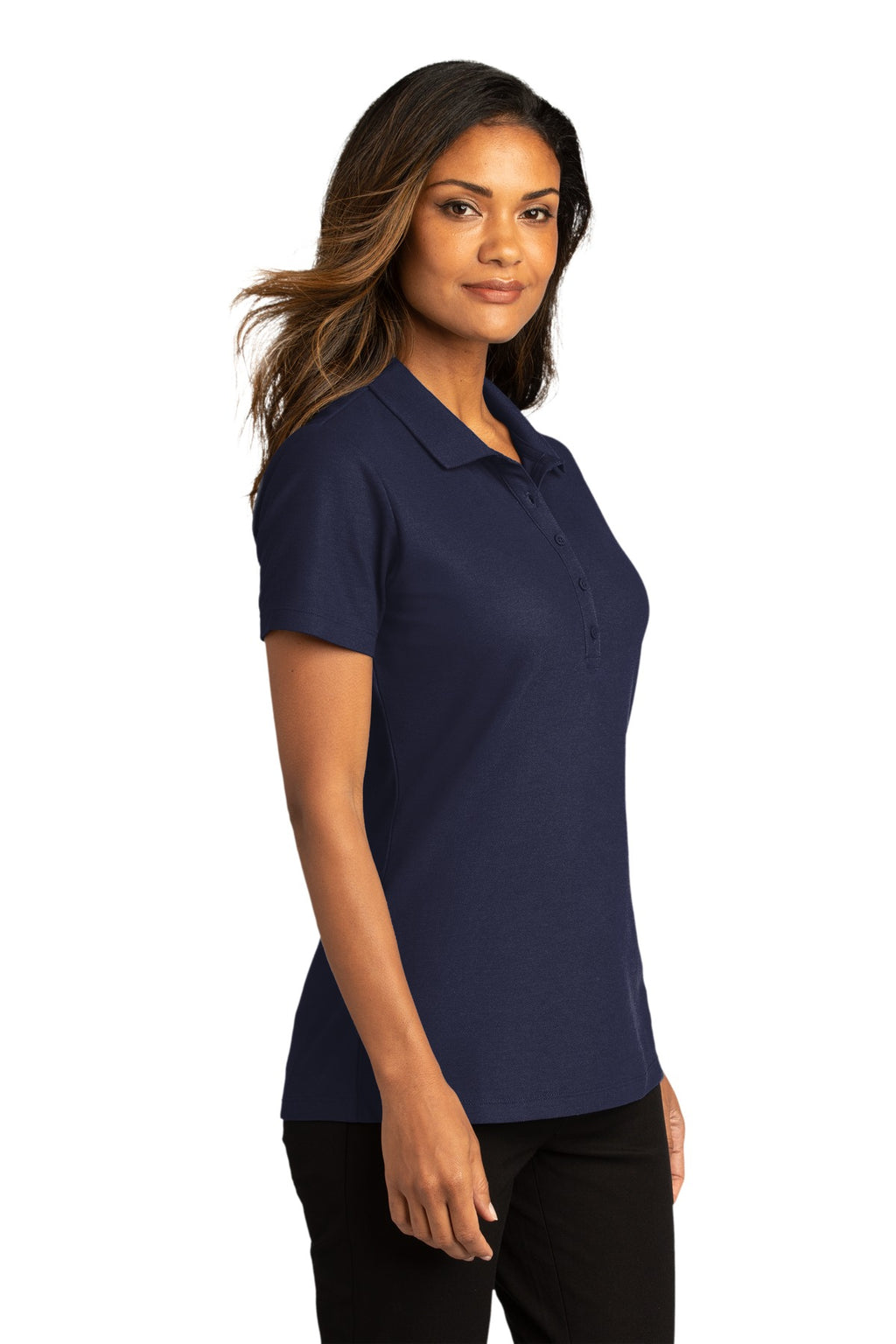 Port Authority Women's SuperPro React Polo. LK810 - True Navy - three_q