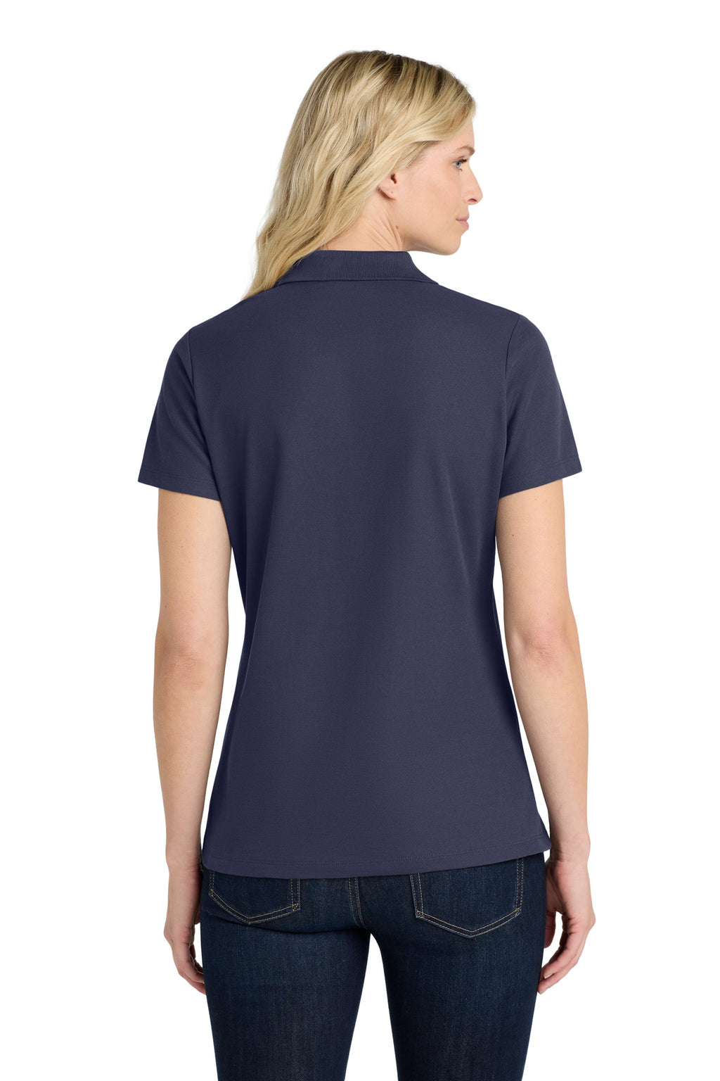 Port Authority Women's SuperPro React Polo. LK810 - True Navy - back