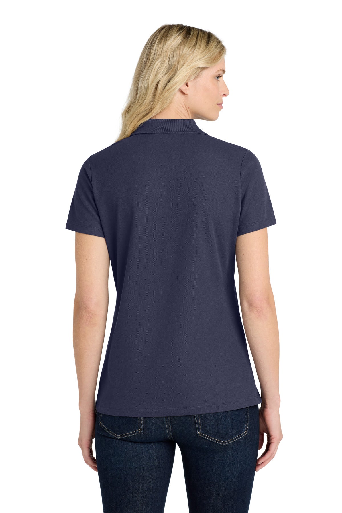 Port Authority Women's SuperPro React Polo. LK810 - True Navy - back