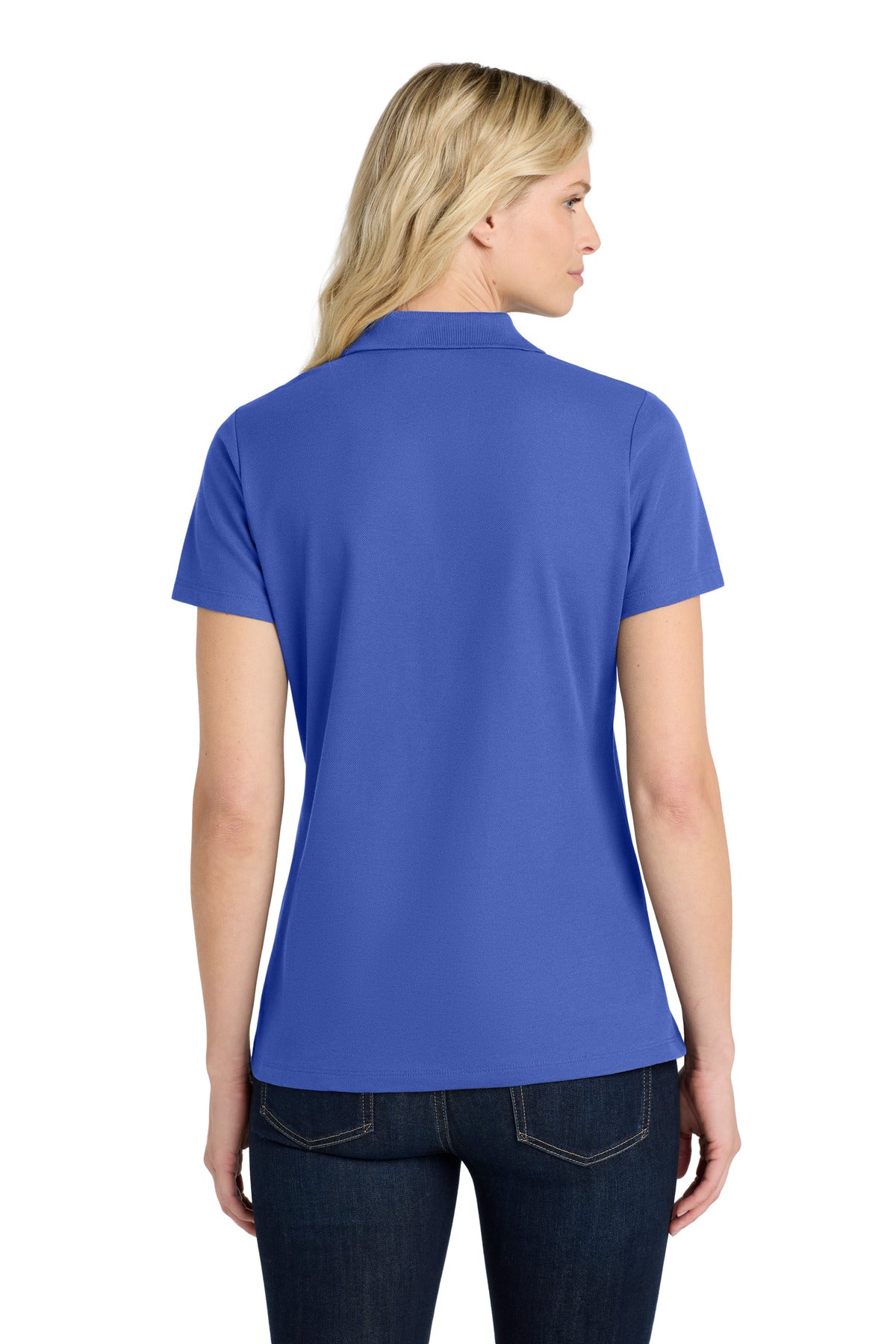 Port Authority Women's SuperPro React Polo. LK810 - True Royal - back