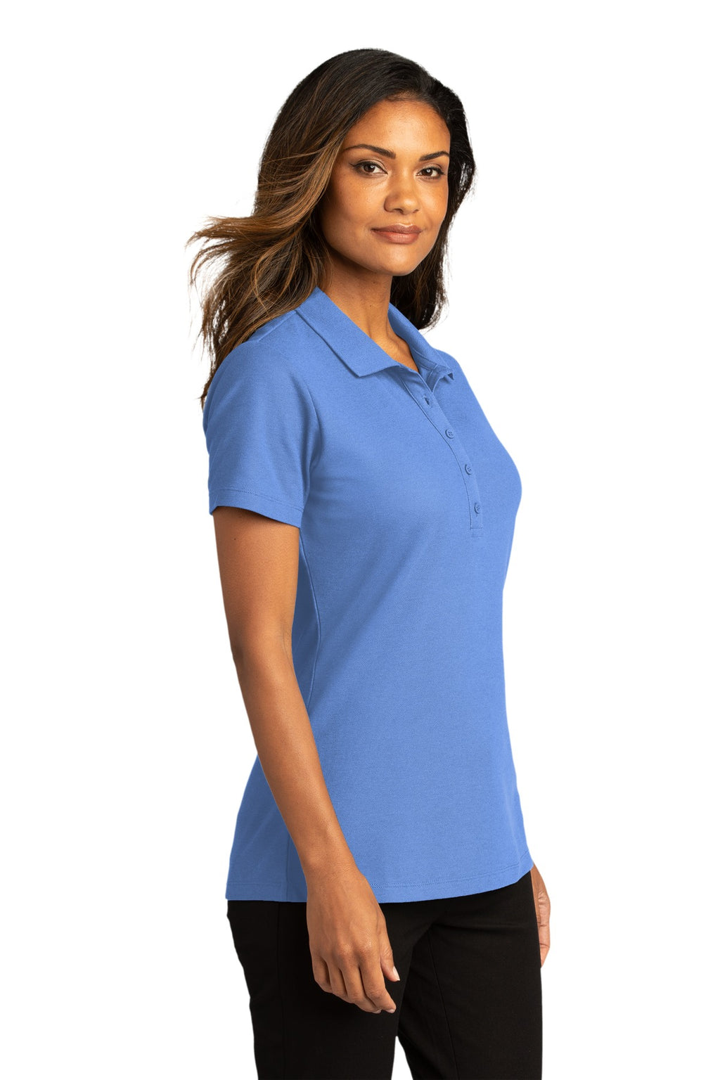 Port Authority Women's SuperPro React Polo. LK810 - Ultramarine Blue - three_q