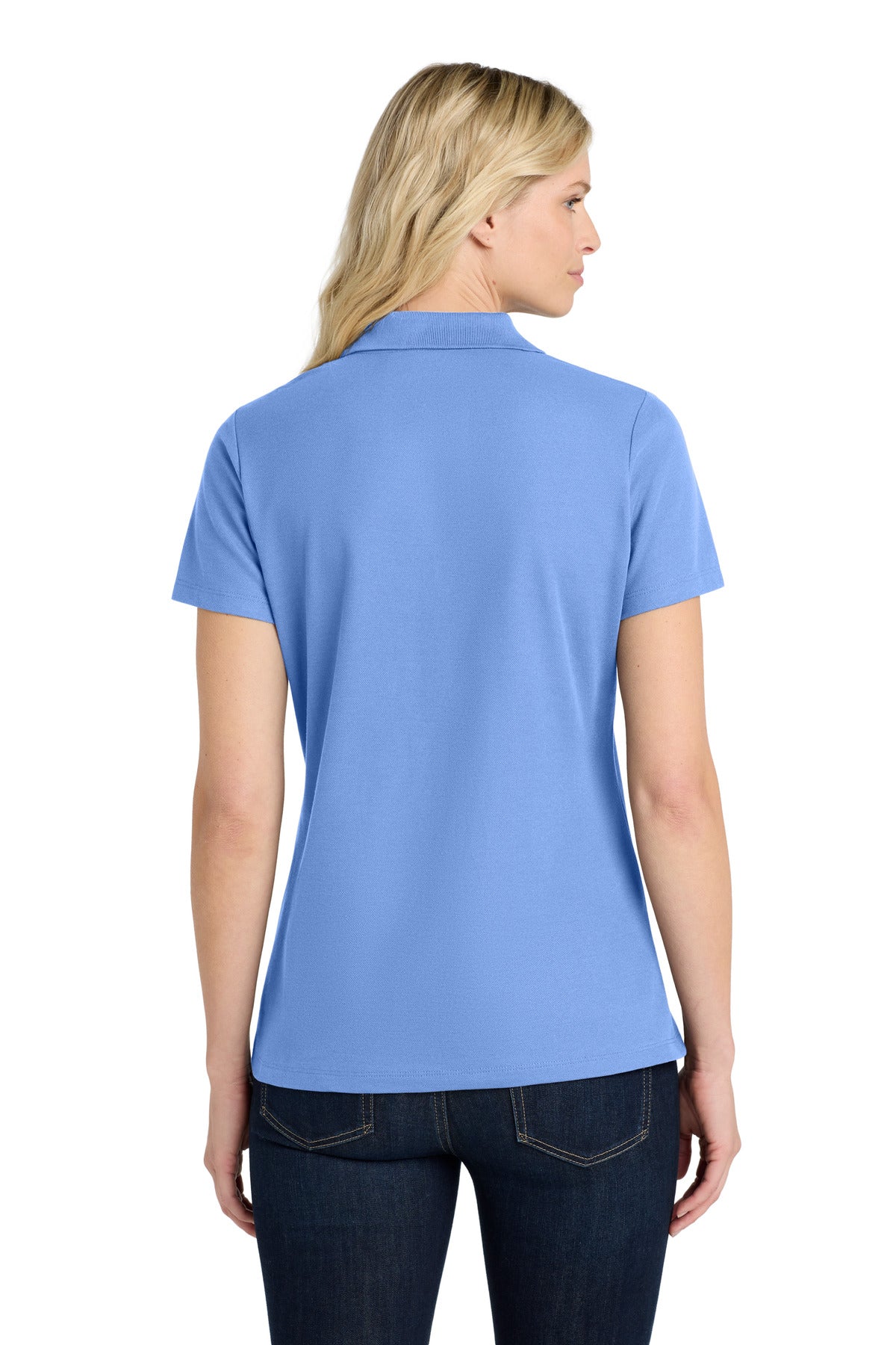 Port Authority Women's SuperPro React Polo. LK810 - Ultramarine Blue - back