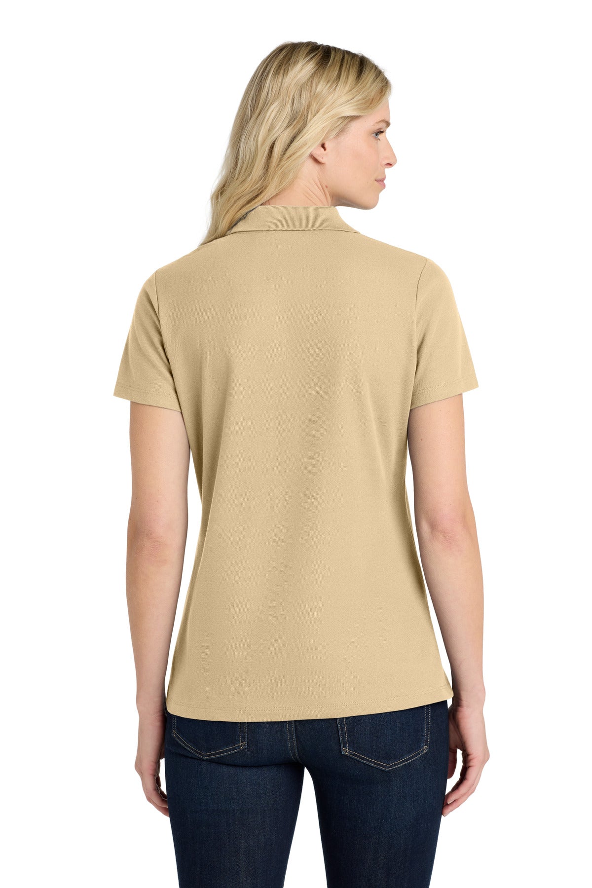 Port Authority Women's SuperPro React Polo. LK810 - Wheat - back