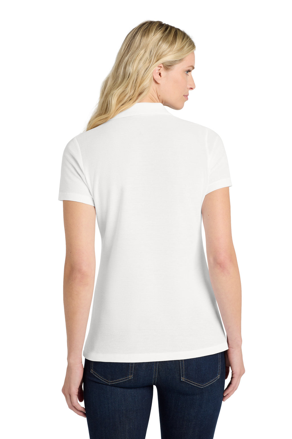 Port Authority Women's SuperPro React Polo. LK810 - White - back