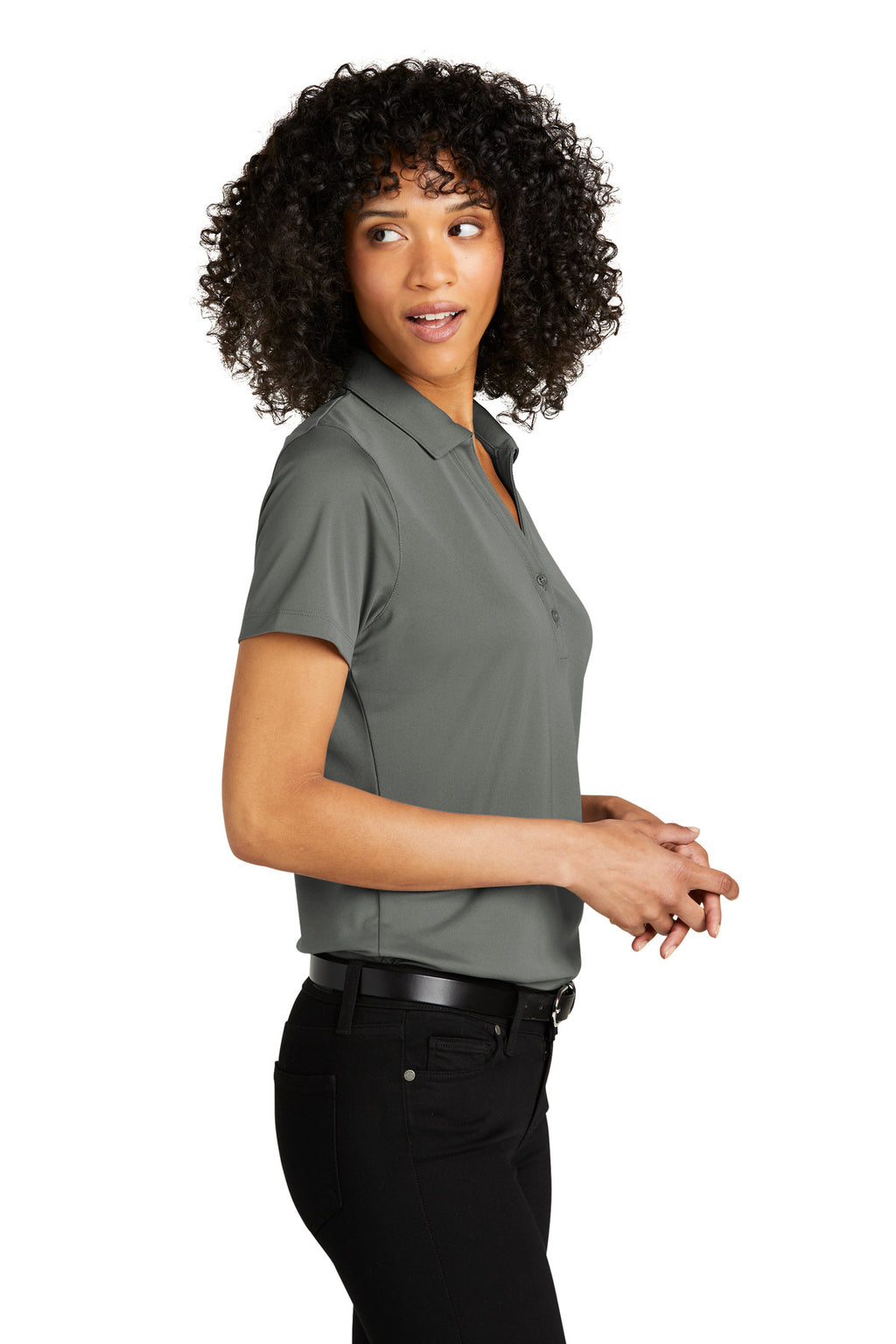 Port Authority Women's C-FREE Performance Polo LK863 - Smoke Grey - side