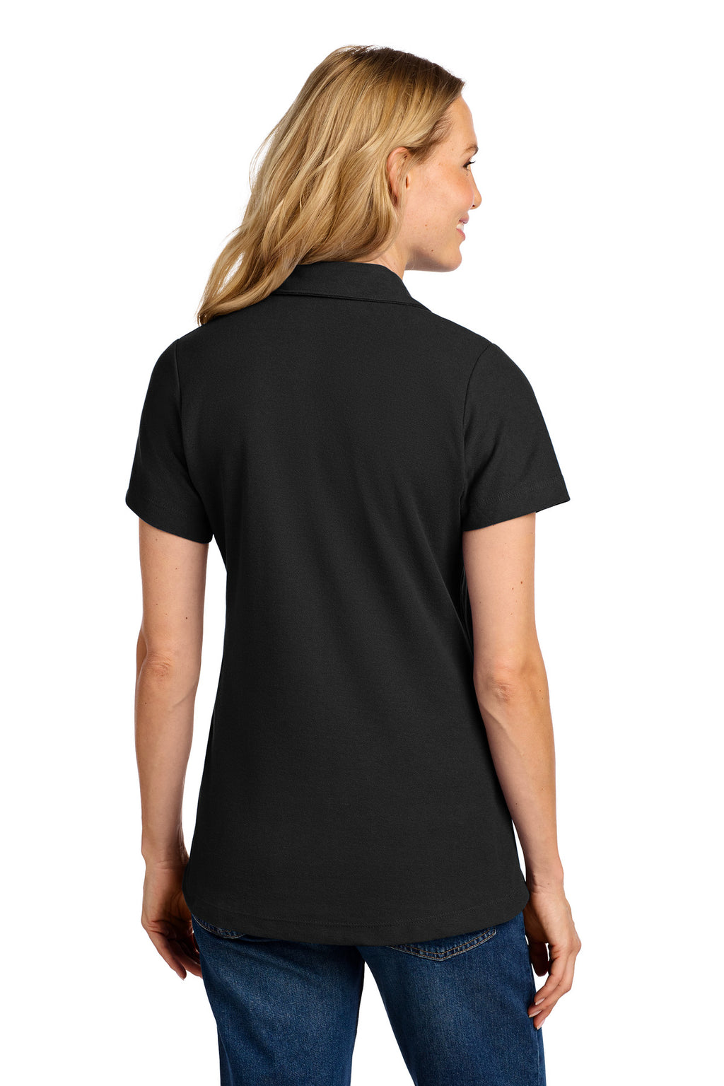Port Authority Women's C-FREE Cotton Blend Pique Polo LK867 - Black - back