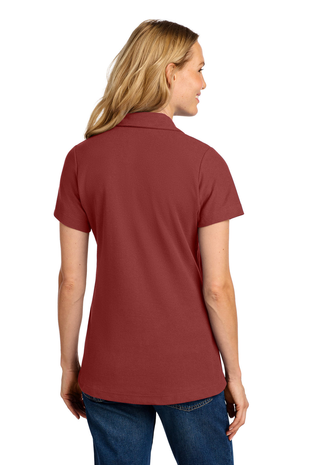 Port Authority Women's C-FREE Cotton Blend Pique Polo LK867 - Garnet - back