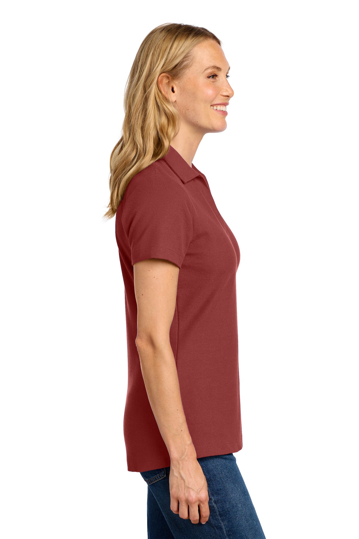 Port Authority Women's C-FREE Cotton Blend Pique Polo LK867 - Garnet - side
