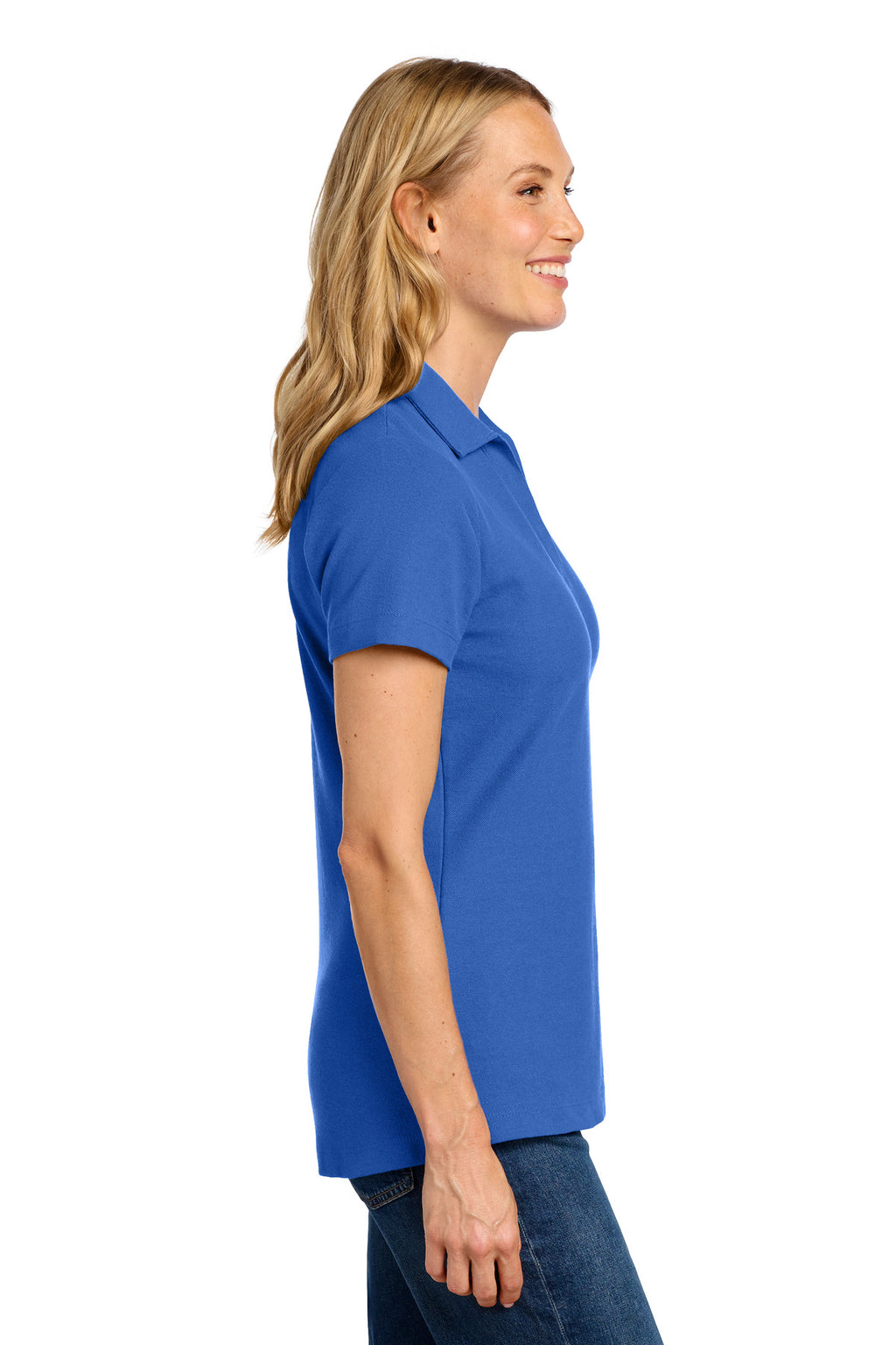 Port Authority Women's C-FREE Cotton Blend Pique Polo LK867 - True Blue - side