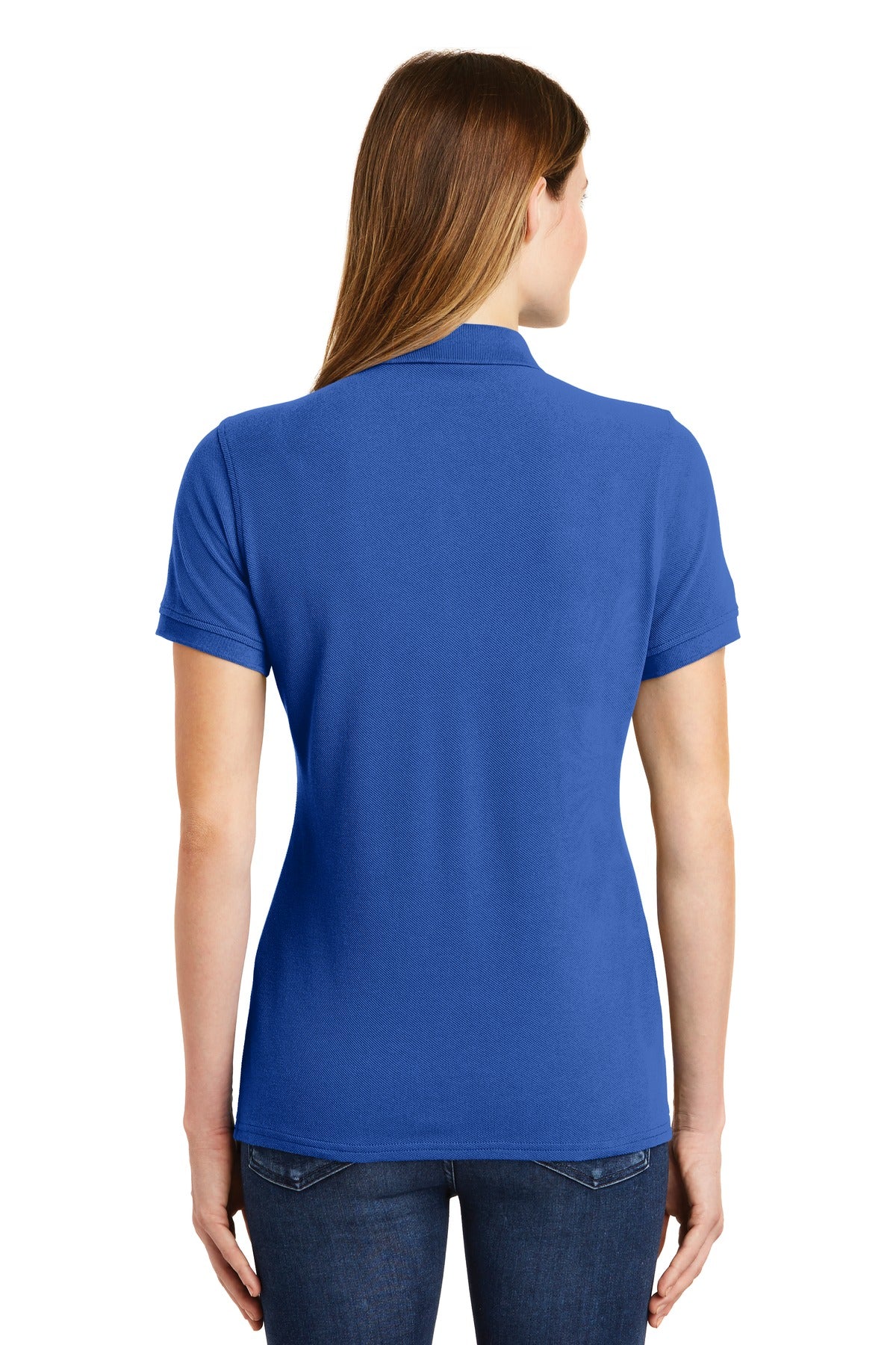 DISCONTINUED Port & Company Ladies Combed Ring Spun Pique Polo. LKP1500 - Royal - back