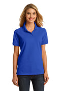DISCONTINUED Port & Company Ladies Ring Spun Pique Polo. LKP150 - Royal - front