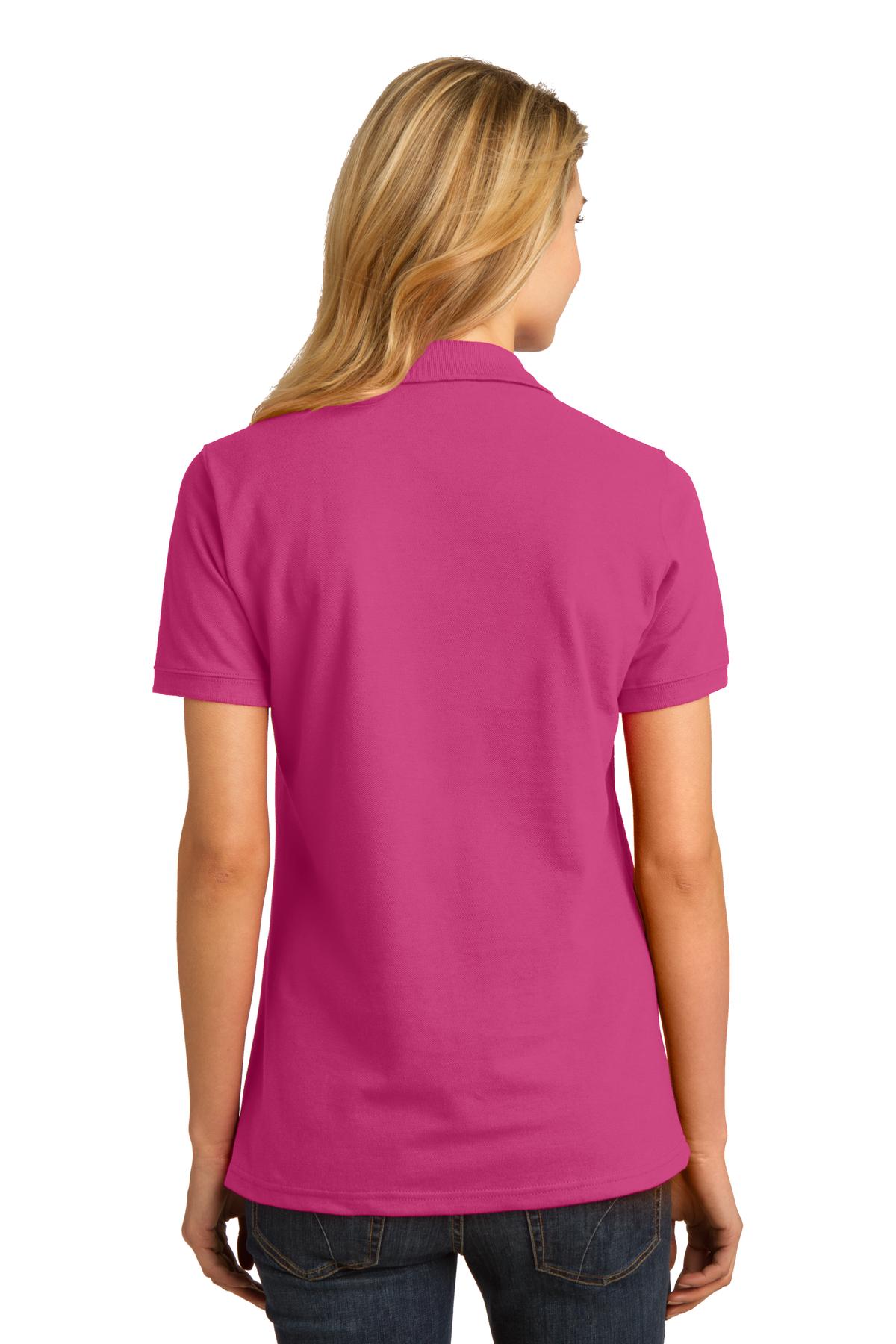 DISCONTINUED Port & Company Ladies Ring Spun Pique Polo. LKP150 - Sangria - back