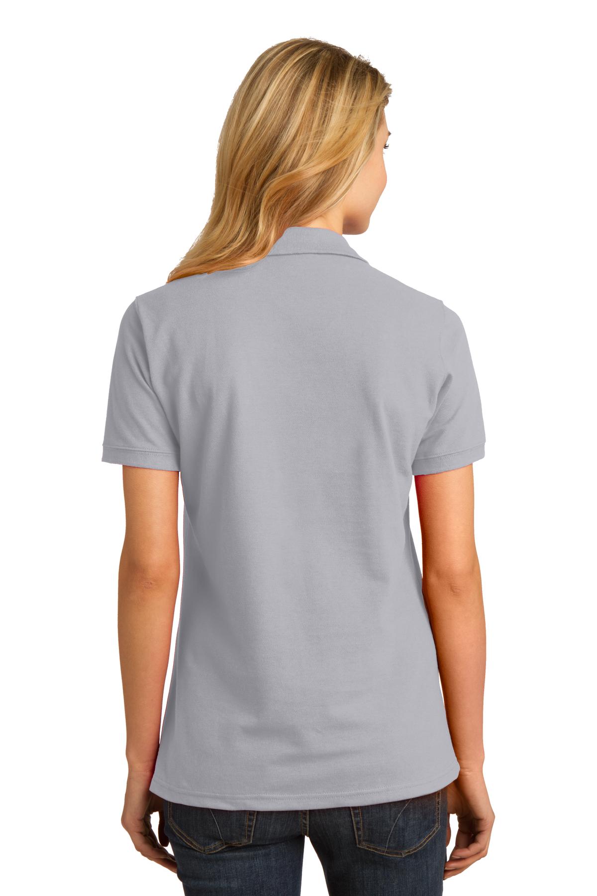 DISCONTINUED Port & Company Ladies Ring Spun Pique Polo. LKP150 - Silver - back