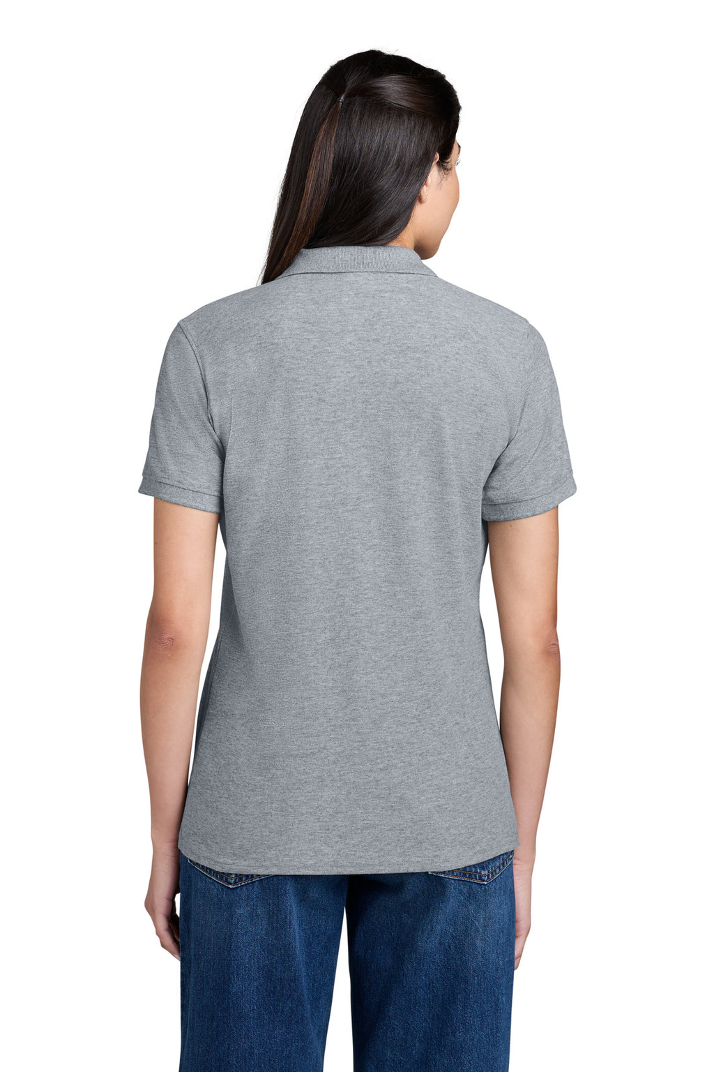 Port & Co Women's Core Blend Pique Polo. LKP155 - Athletic Heather - back