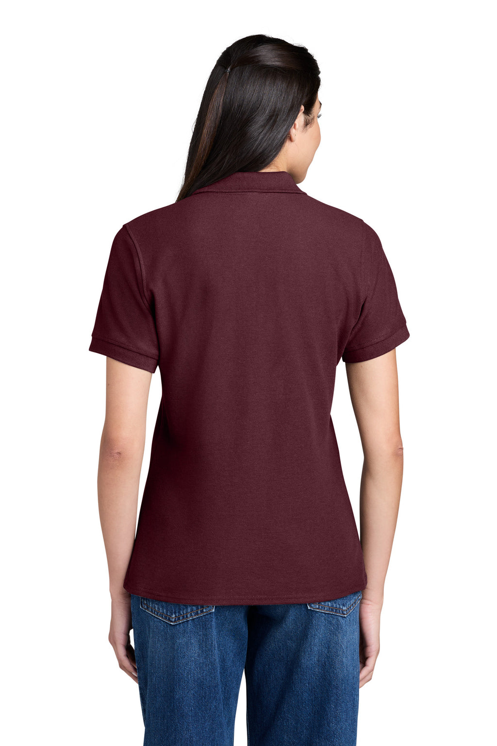 Port & Co Women's Core Blend Pique Polo. LKP155 - Athletic Maroon - back