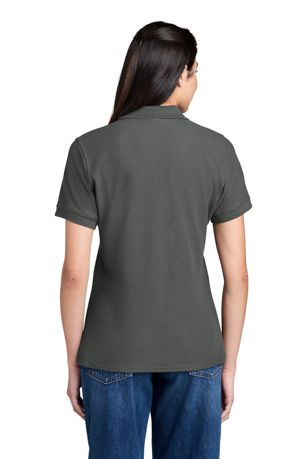 Port & Co Women's Core Blend Pique Polo. LKP155 - Charcoal - back