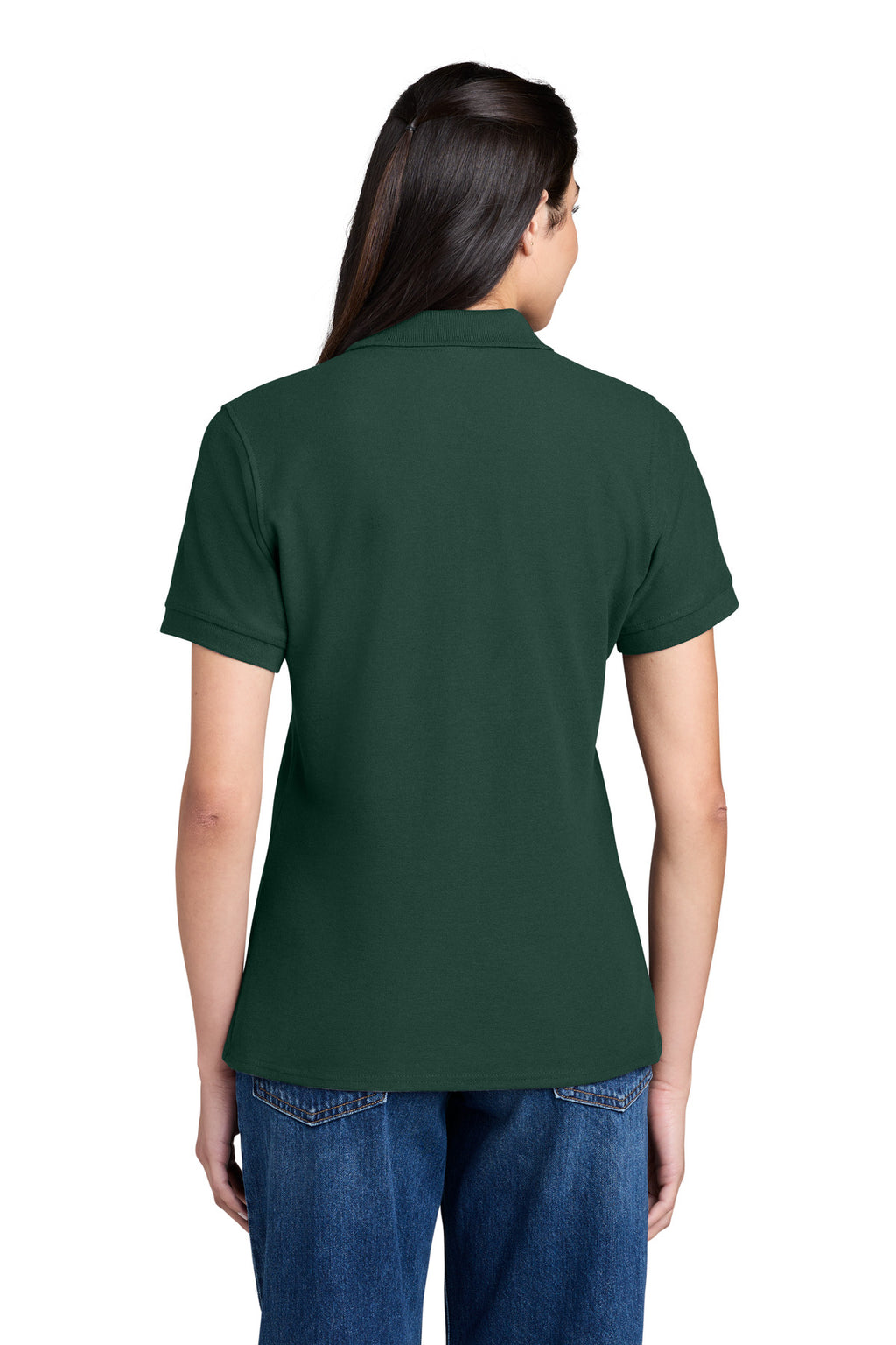 Port & Co Women's Core Blend Pique Polo. LKP155 - Dark Green - back