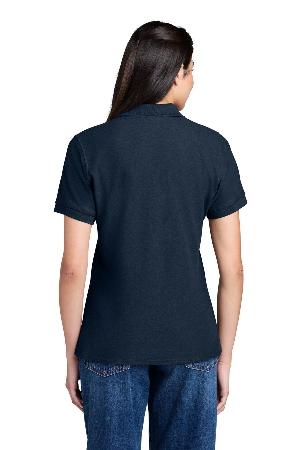 Port & Co Women's Core Blend Pique Polo. LKP155 - Deep Navy - back