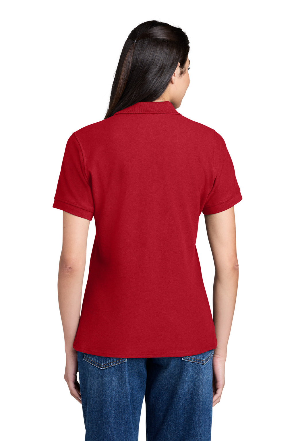 Port & Co Women's Core Blend Pique Polo. LKP155 - Red - back