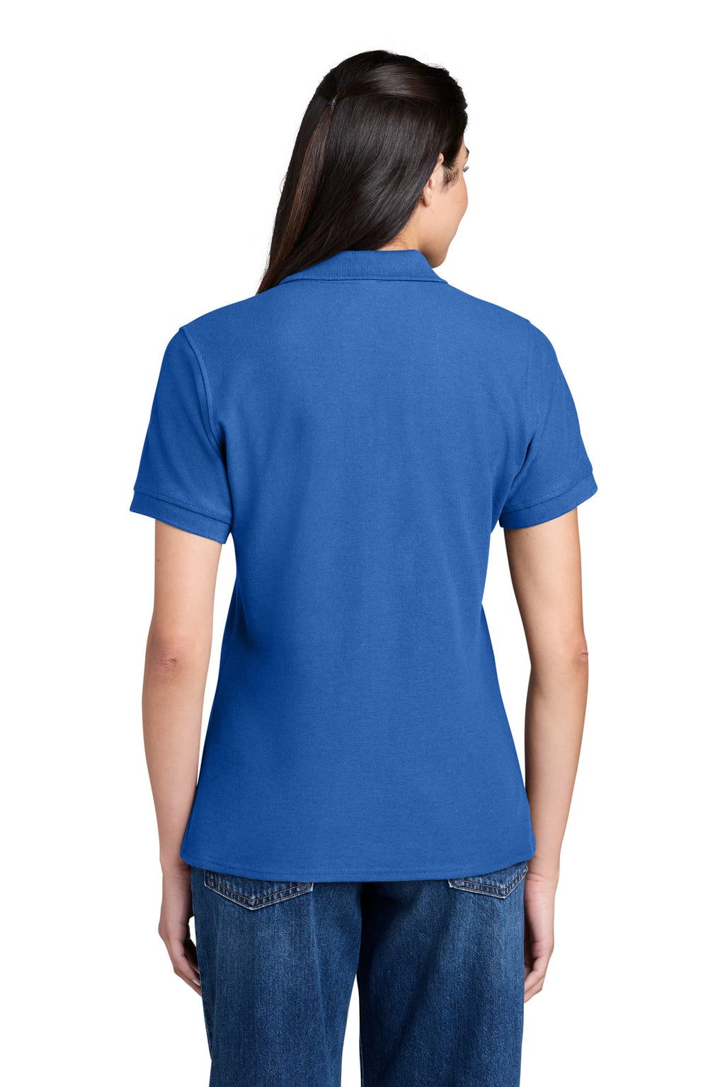 Port & Co Women's Core Blend Pique Polo. LKP155 - Royal - back