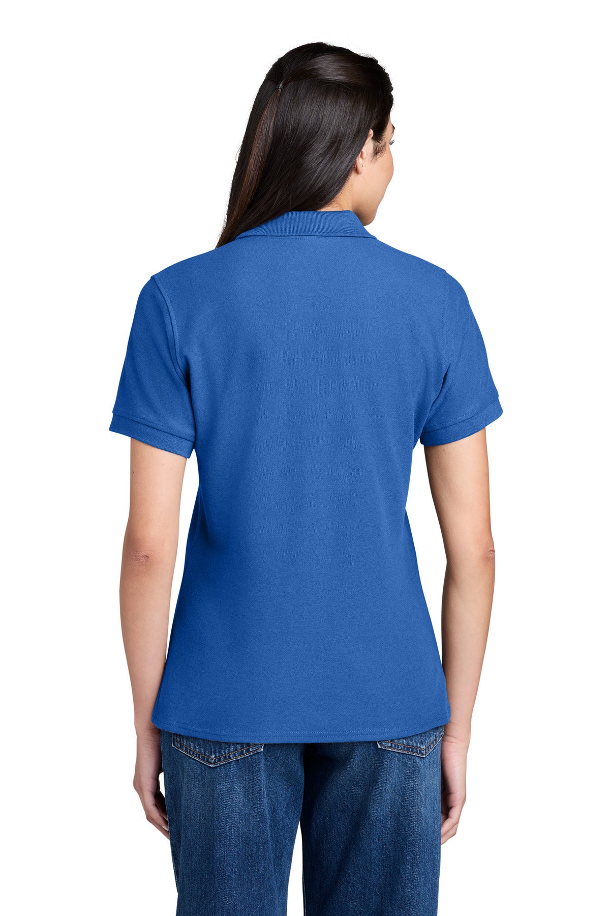 Port & Co Women's Core Blend Pique Polo. LKP155 - Royal - back