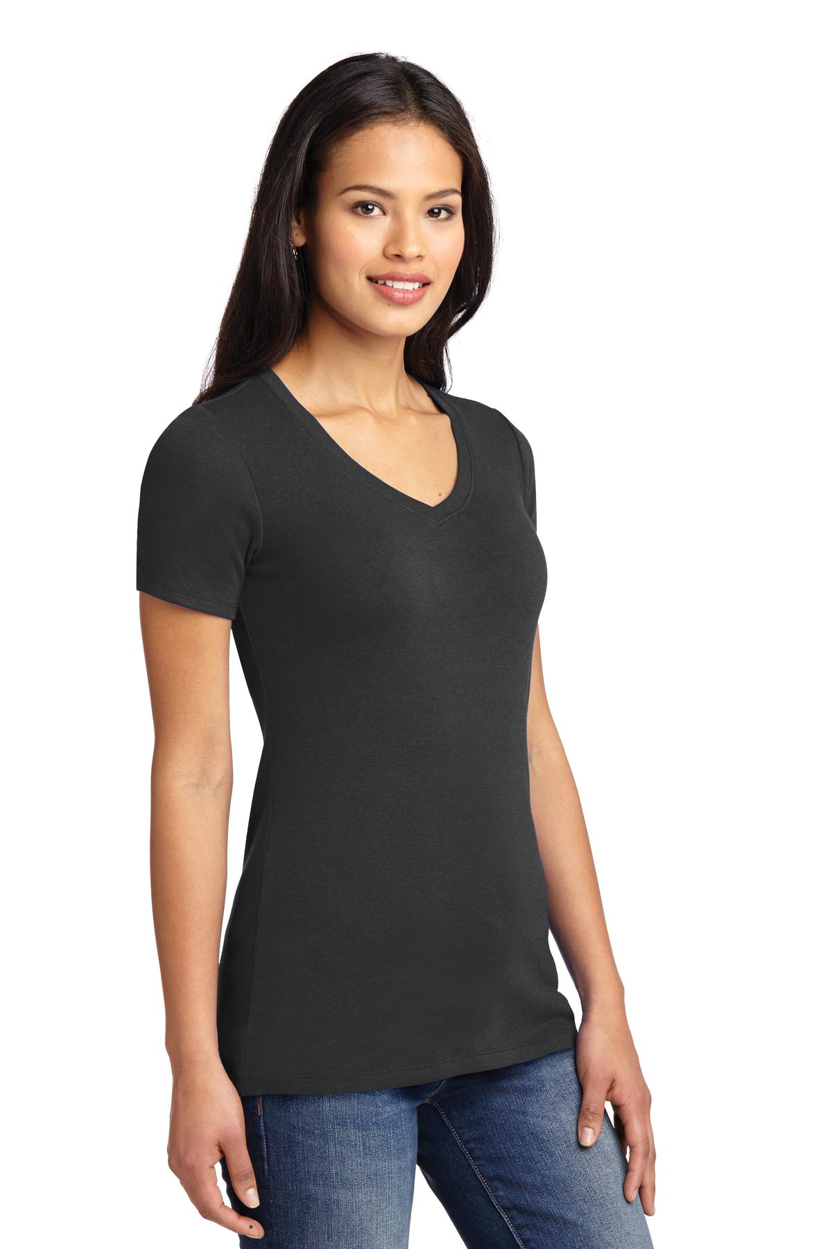 DISCONTINUED Port Authority Ladies Concept Stretch V-Neck Tee. LM1005 - Black - three_q