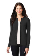 Port Authority Women's Concept Stretch Button-Front Cardigan. LM1008 - Black - front