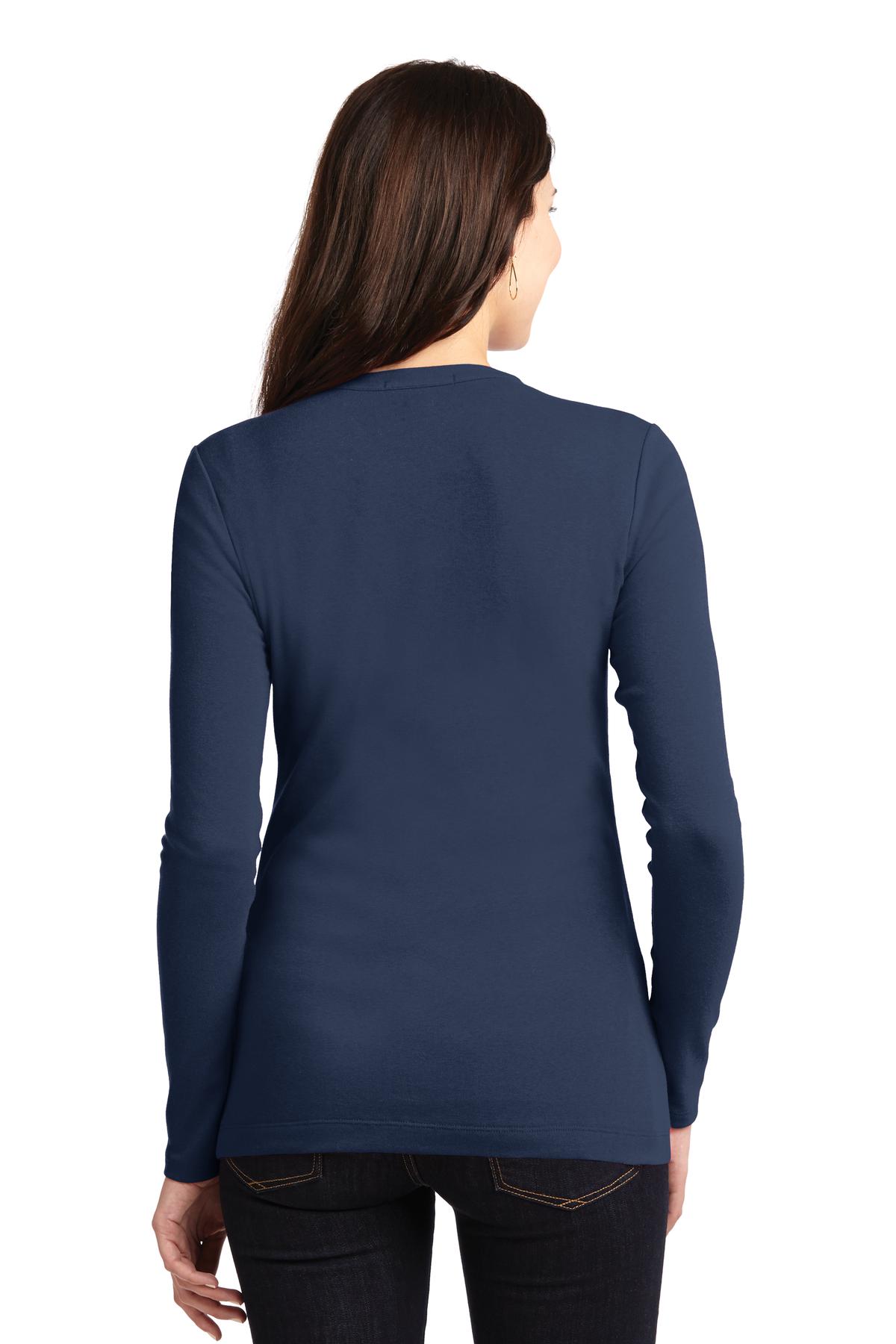 Port Authority Women's Concept Stretch Button-Front Cardigan. LM1008 - Dress Blue Navy - back