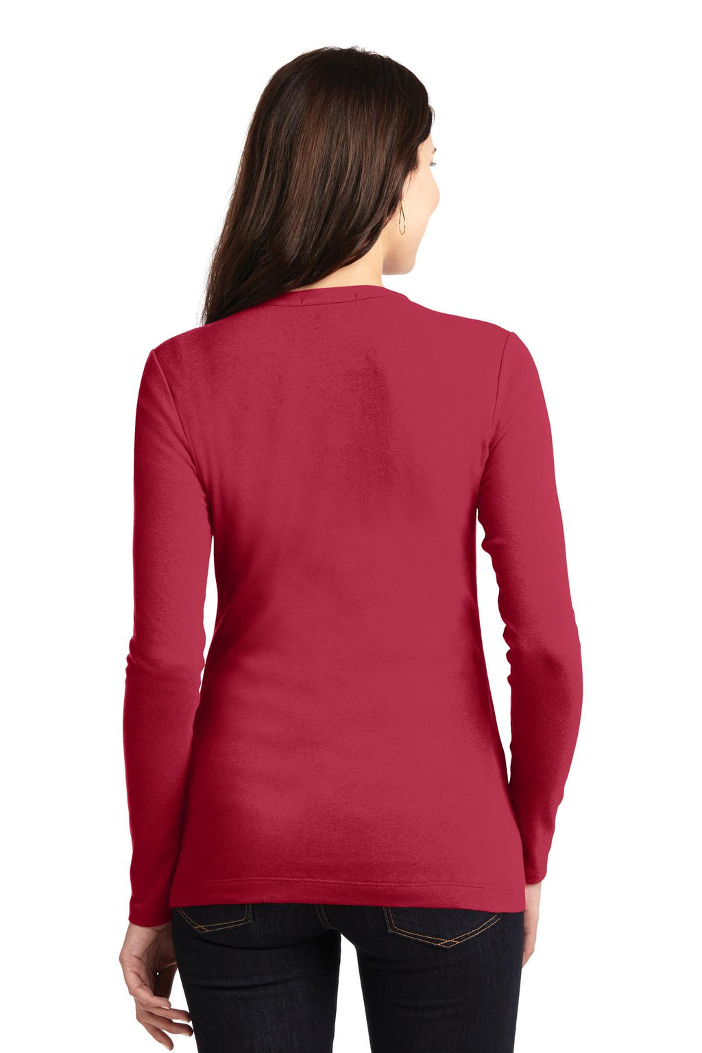 Port Authority Women's Concept Stretch Button-Front Cardigan. LM1008 - Rich Red - back