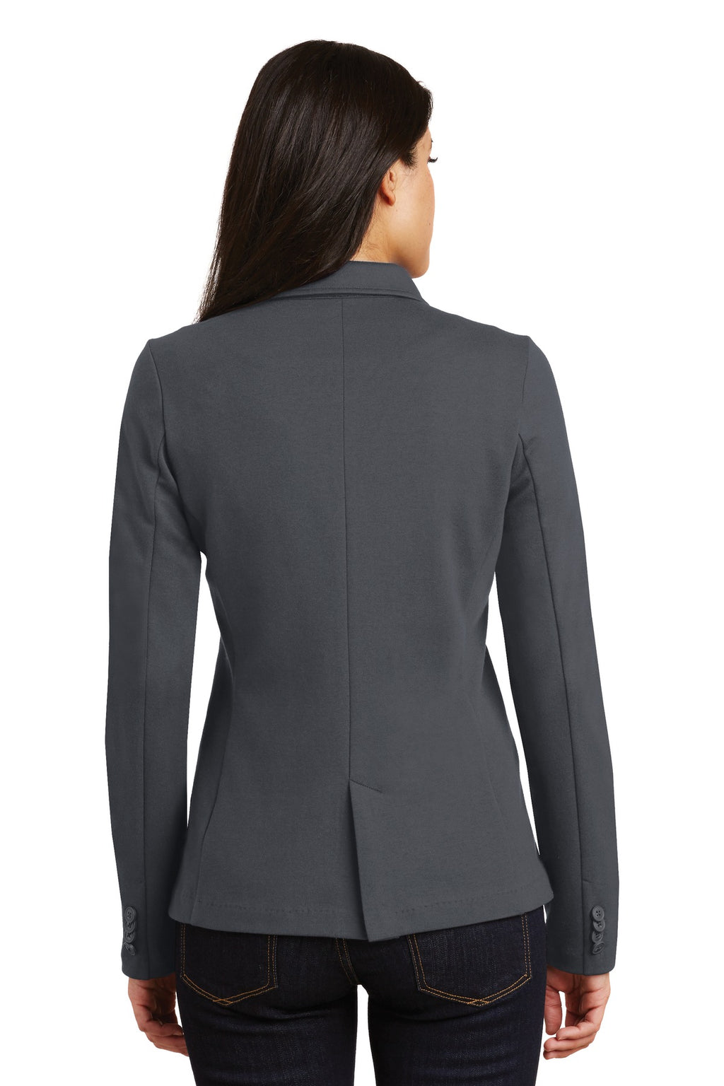 Port Authority Women's Knit Blazer. LM2000 - Battleship Grey - back