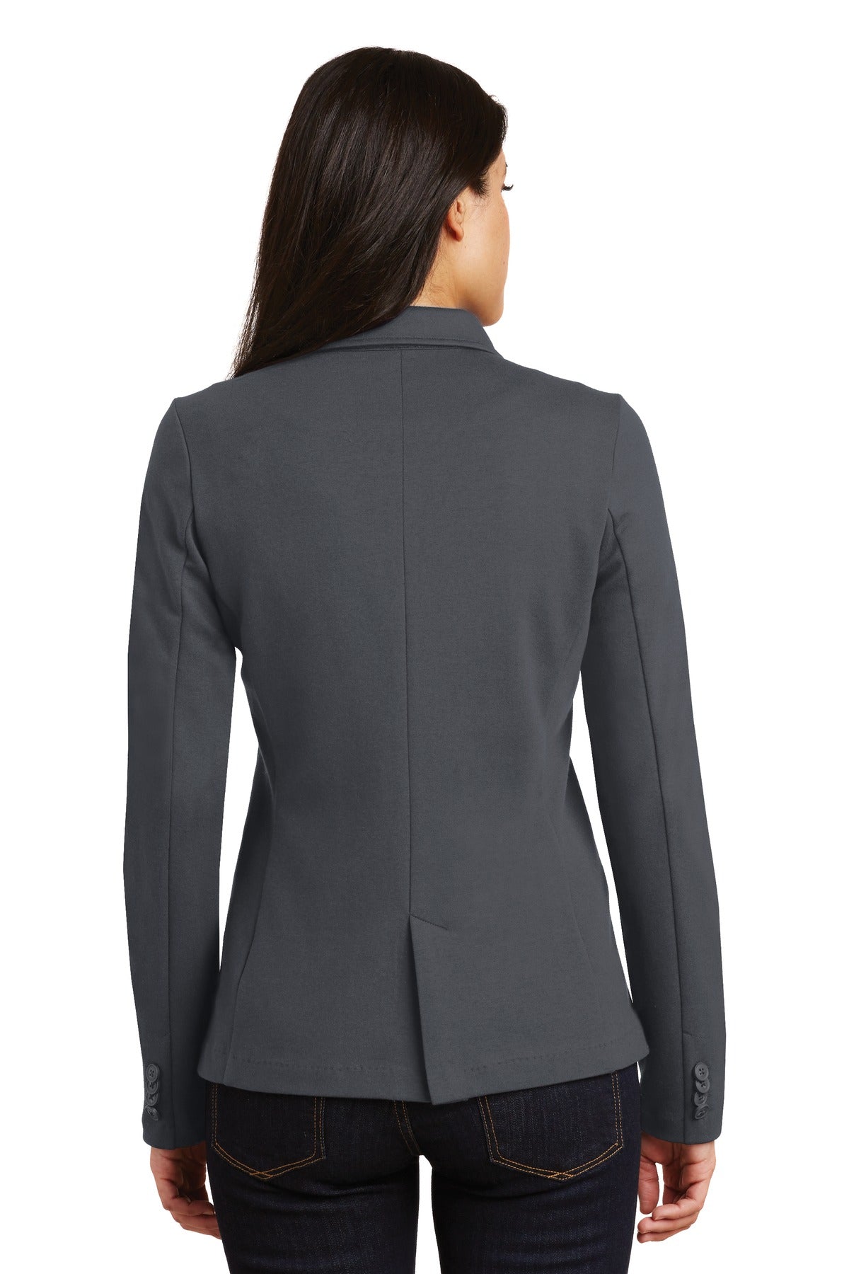 Port Authority Women's Knit Blazer. LM2000 - Battleship Grey - back