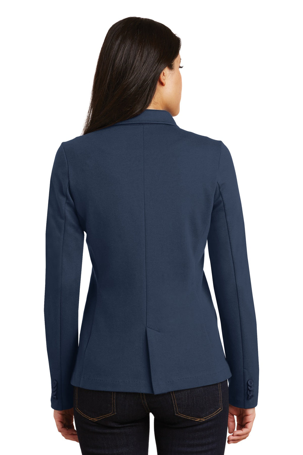 Port Authority Women's Knit Blazer. LM2000 - Deep Navy - back