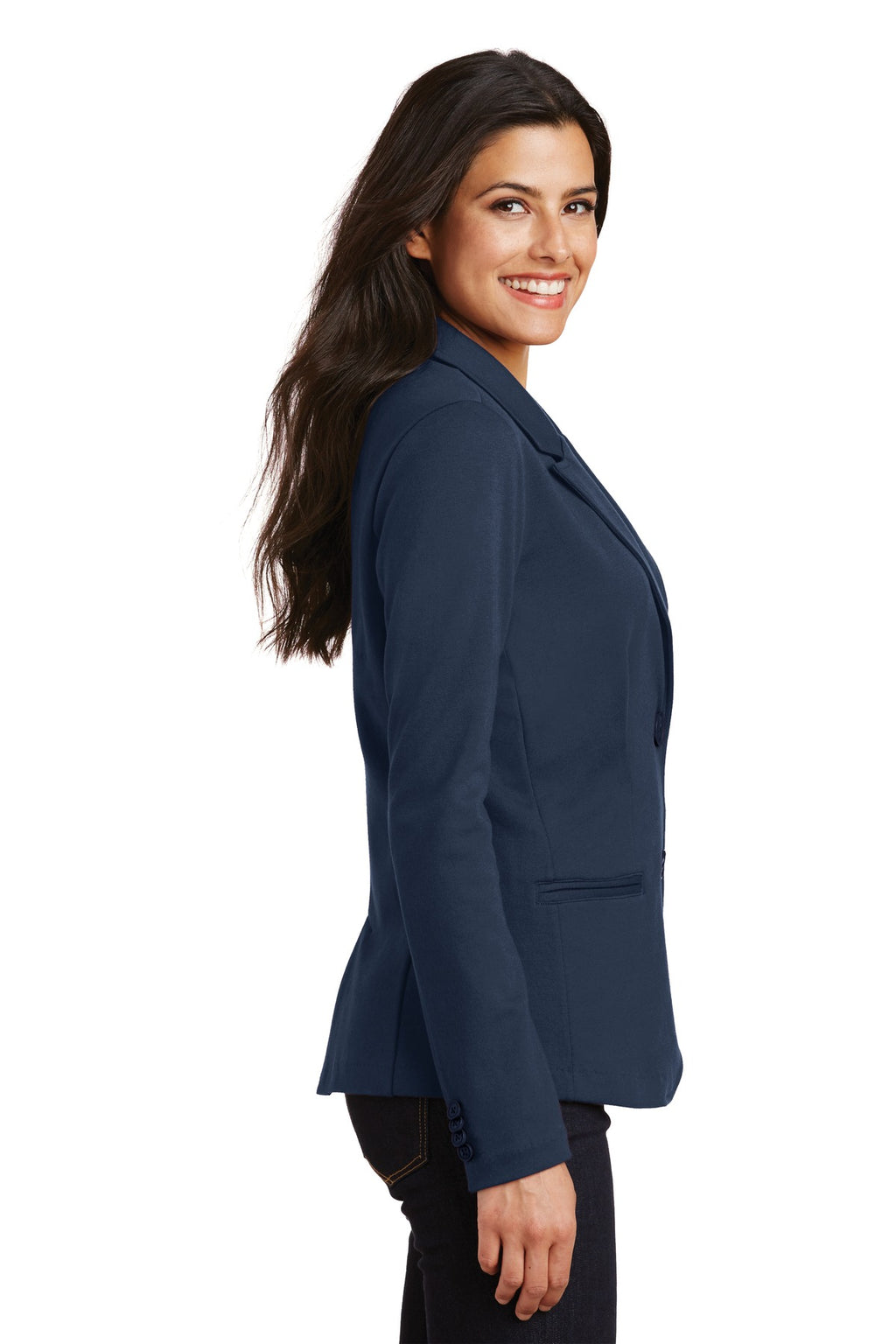 Port Authority Women's Knit Blazer. LM2000 - Deep Navy - side