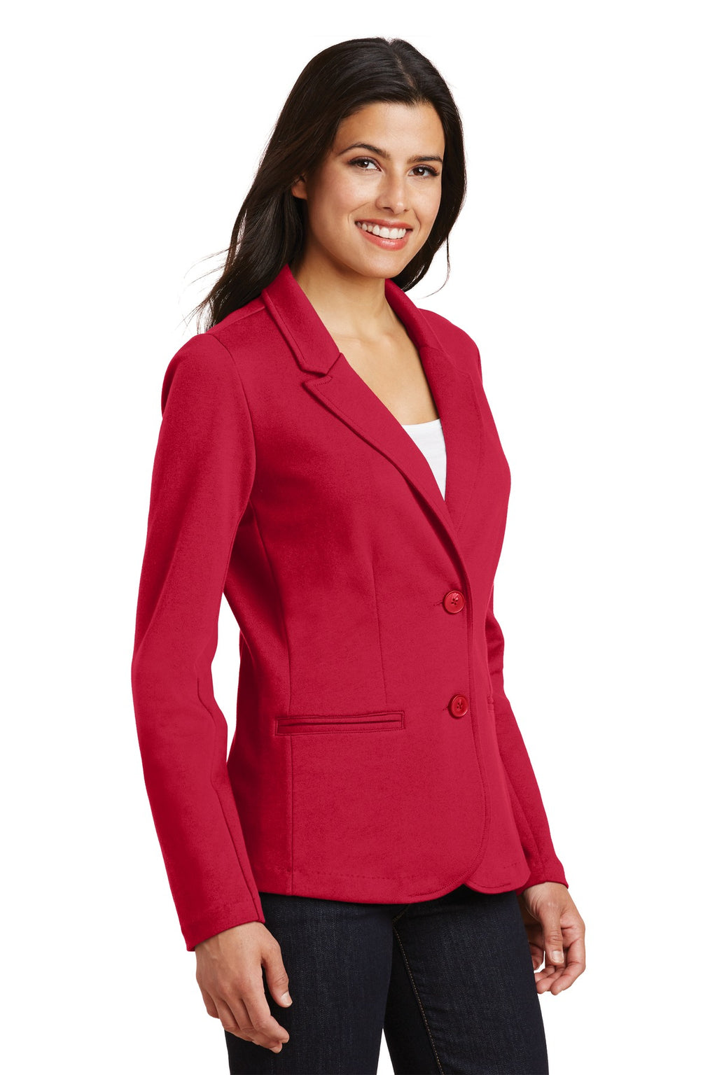 Port Authority Women's Knit Blazer. LM2000 - Rich Red - three_q