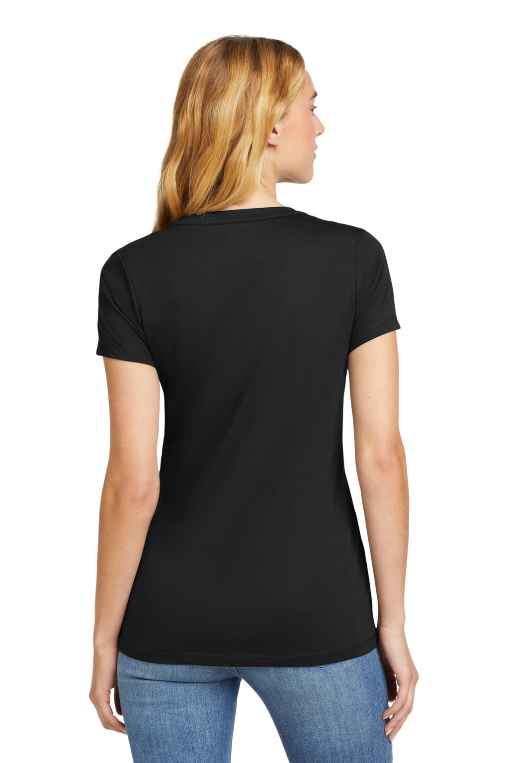 New Era Women's Heritage Blend V-Neck Tee. LNEA101 - Black - back