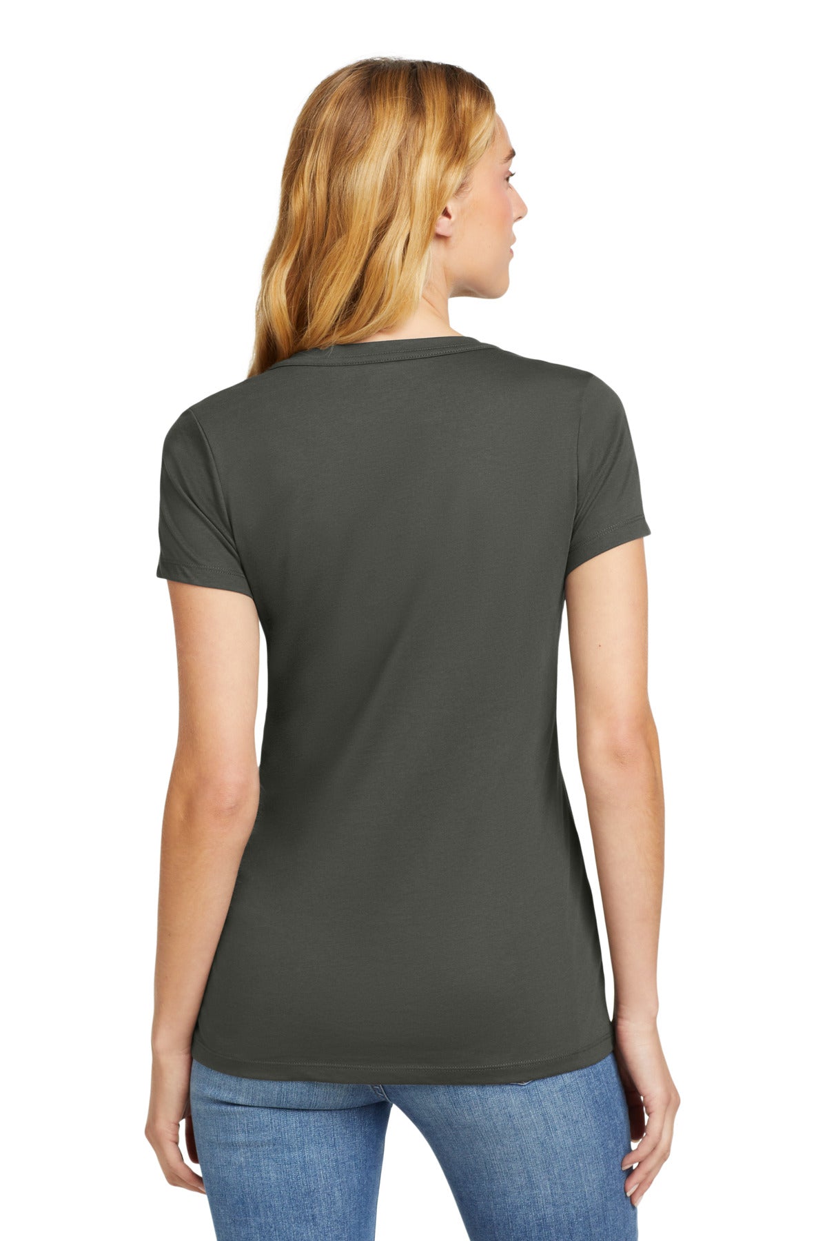 New Era Women's Heritage Blend V-Neck Tee. LNEA101 - Graphite - back