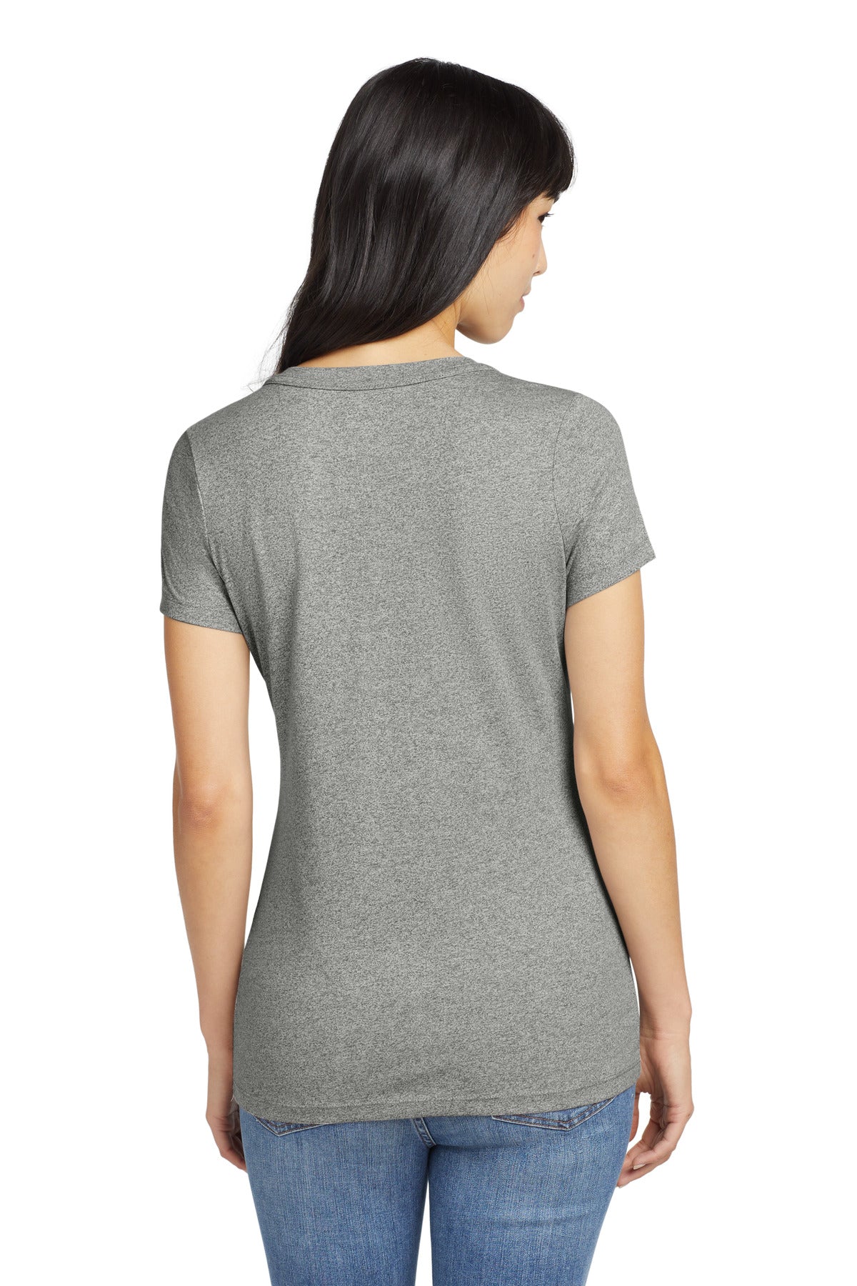 New Era Women's Heritage Blend V-Neck Tee. LNEA101 - Light Graphite Twist - back