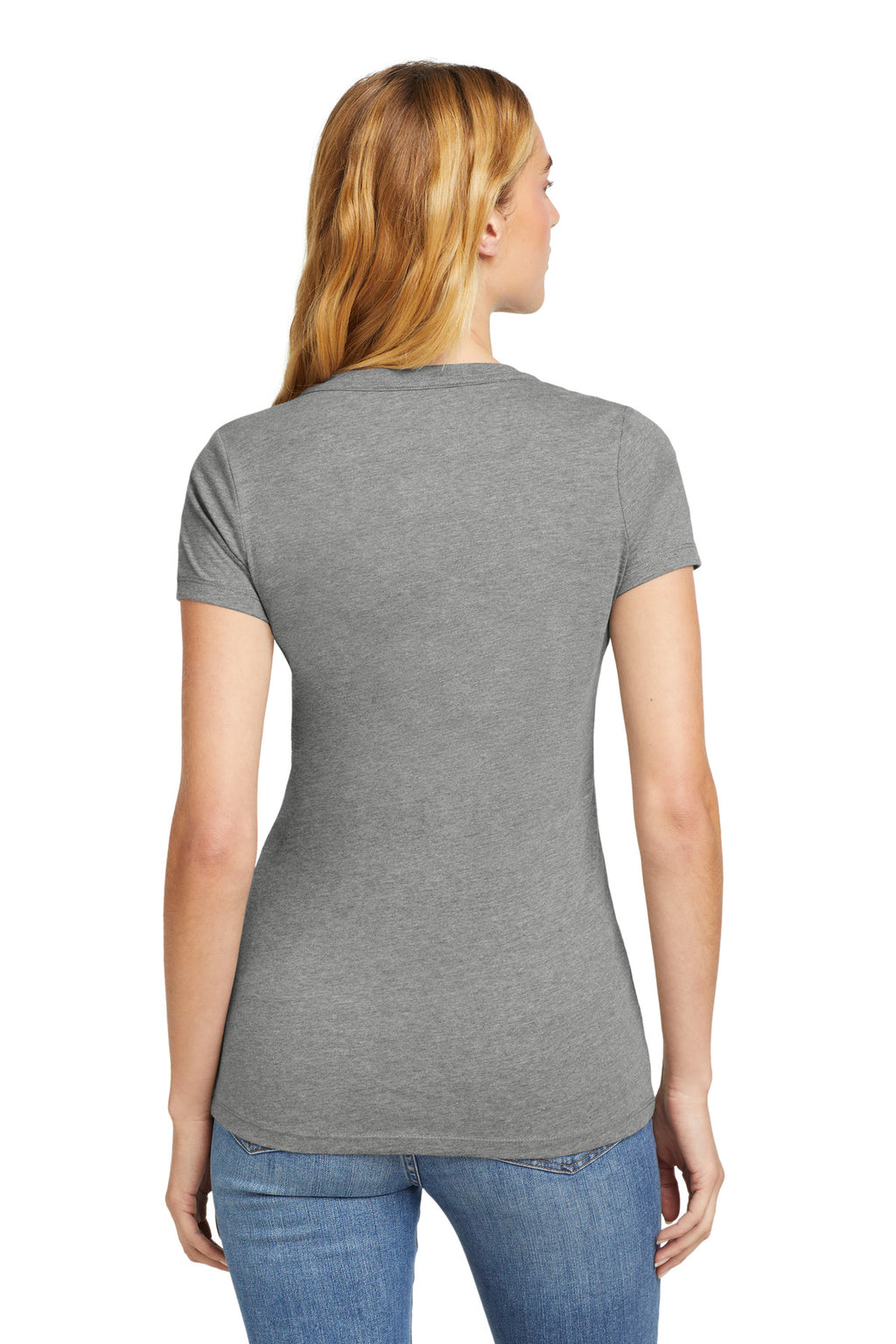 New Era Women's Heritage Blend V-Neck Tee. LNEA101 - Shadow Grey Heather - back