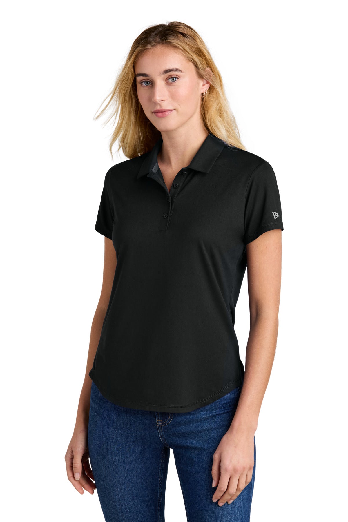 New Era Women's Power Polo LNEA225 - Black - front