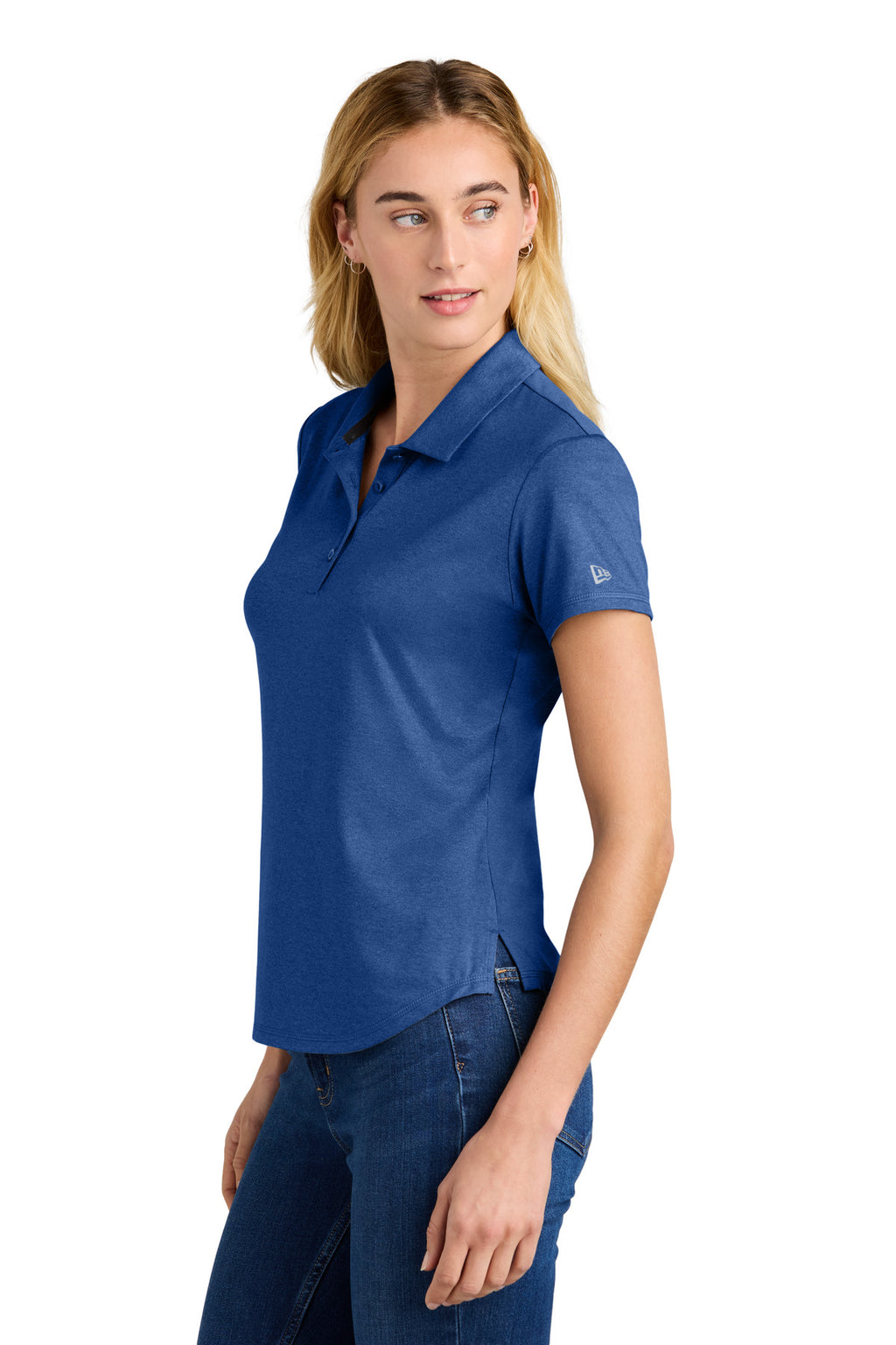 New Era Women's Power Polo LNEA225 - Royal Heather - side