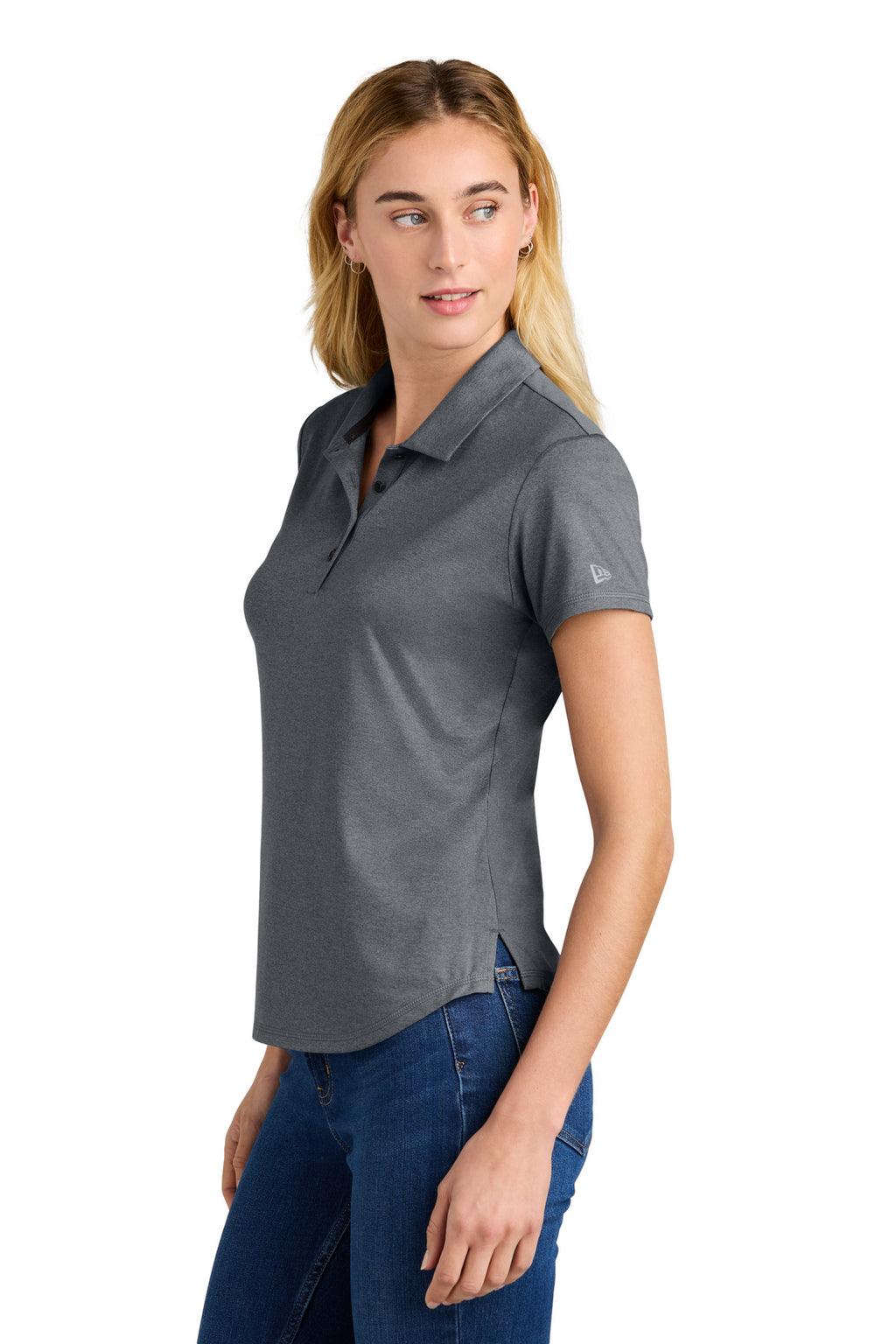 New Era Women's Power Polo LNEA225 - Shadow Grey Heather - side