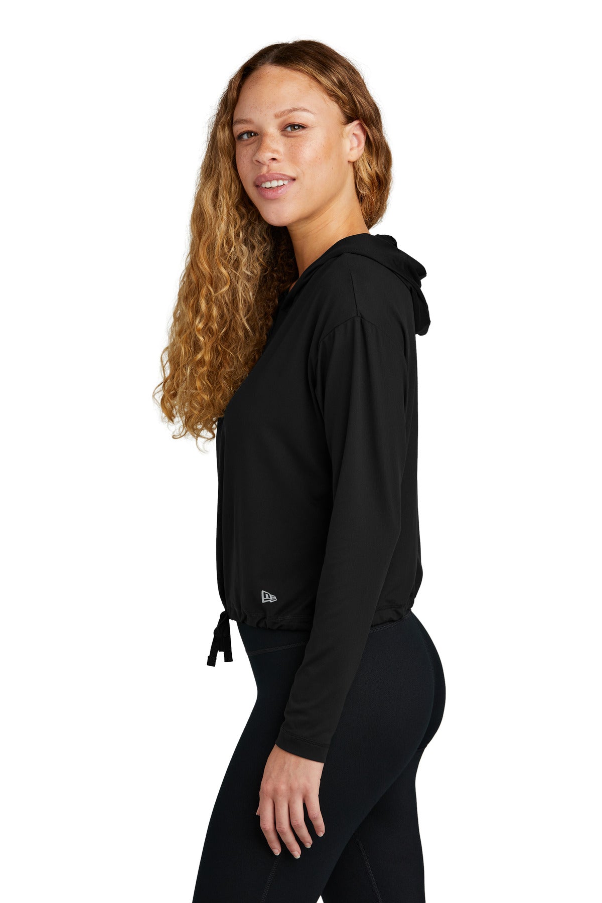 New Era Women's Power Long Sleeve Hoodie LNEA229 - Black - side