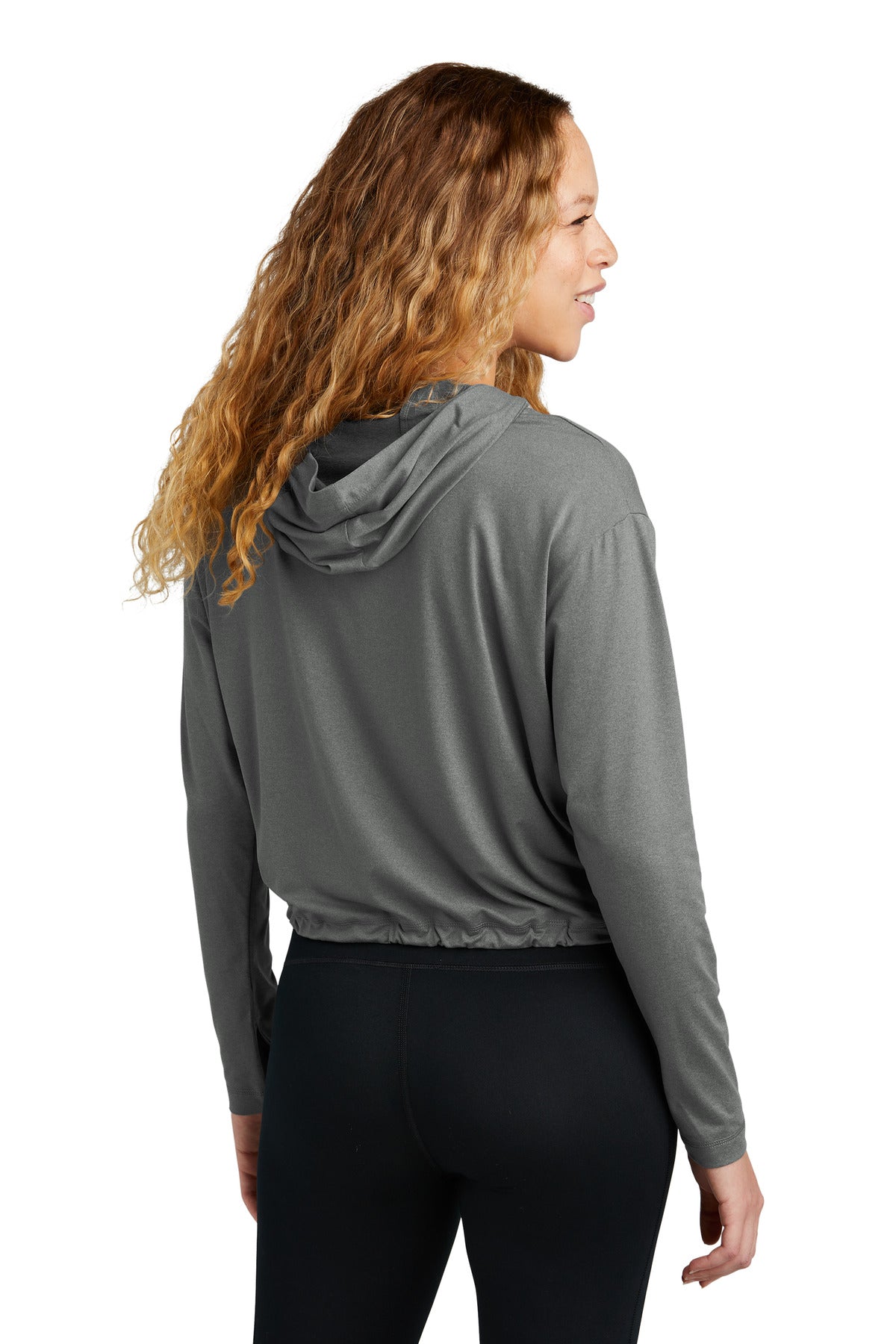 New Era Women's Power Long Sleeve Hoodie LNEA229 - Shadow Grey Heather - back
