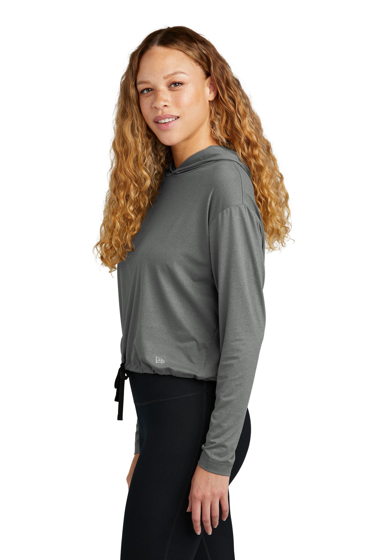 New Era Women's Power Long Sleeve Hoodie LNEA229 - Shadow Grey Heather - side