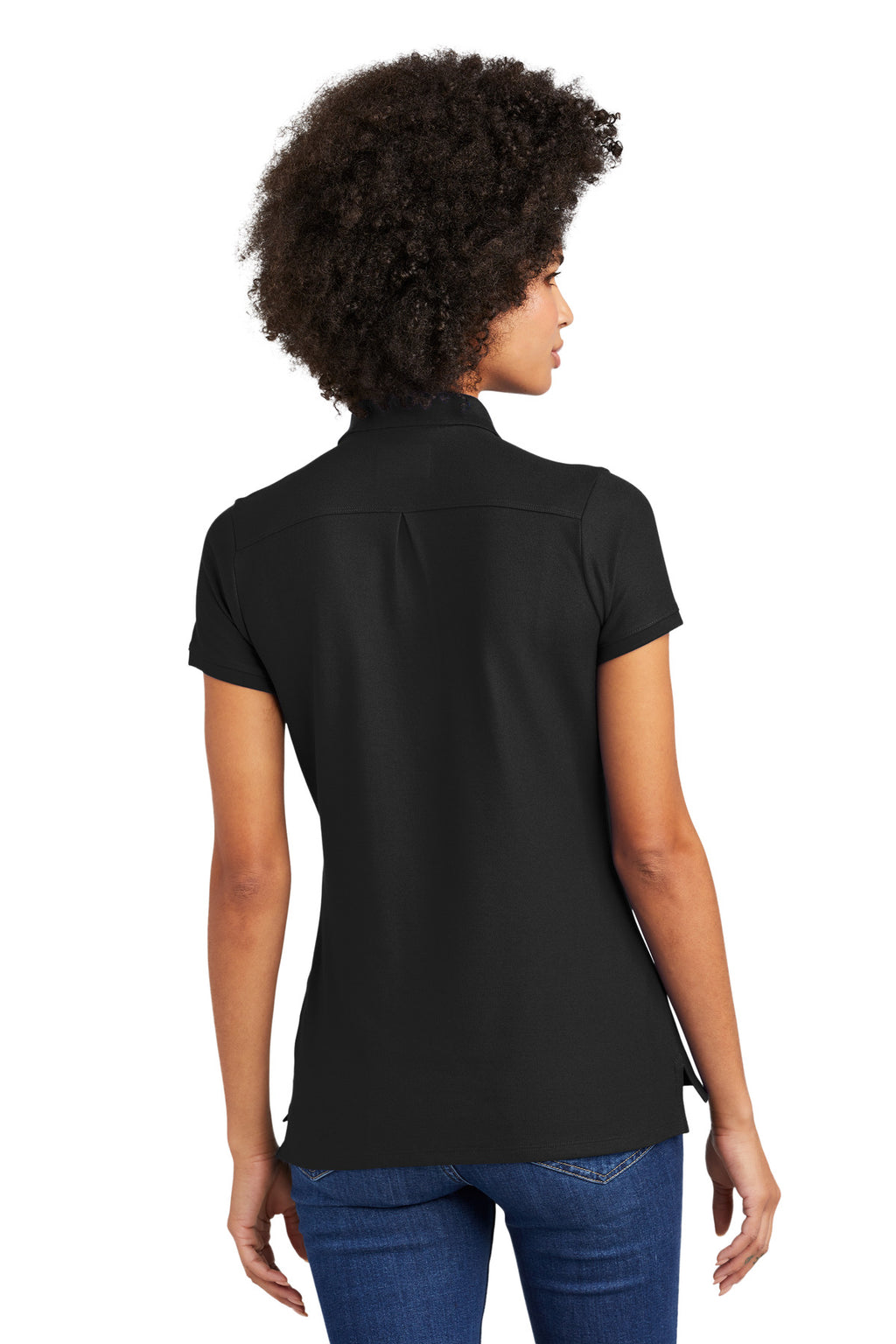DISCONTINUED New Era Ladies Venue Home Plate Polo. LNEA300 - Black - back